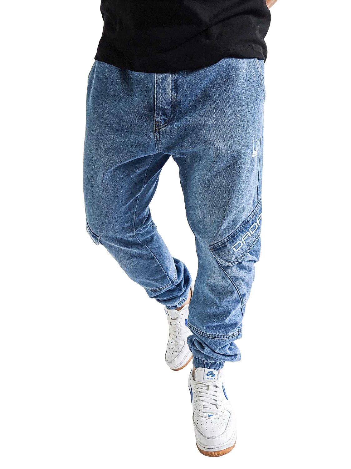 DADA Supreme Regular-fit-Jeans Light Blue Denim Jogger Pants mit Anti-Fit Schnitt Daydream Cargo