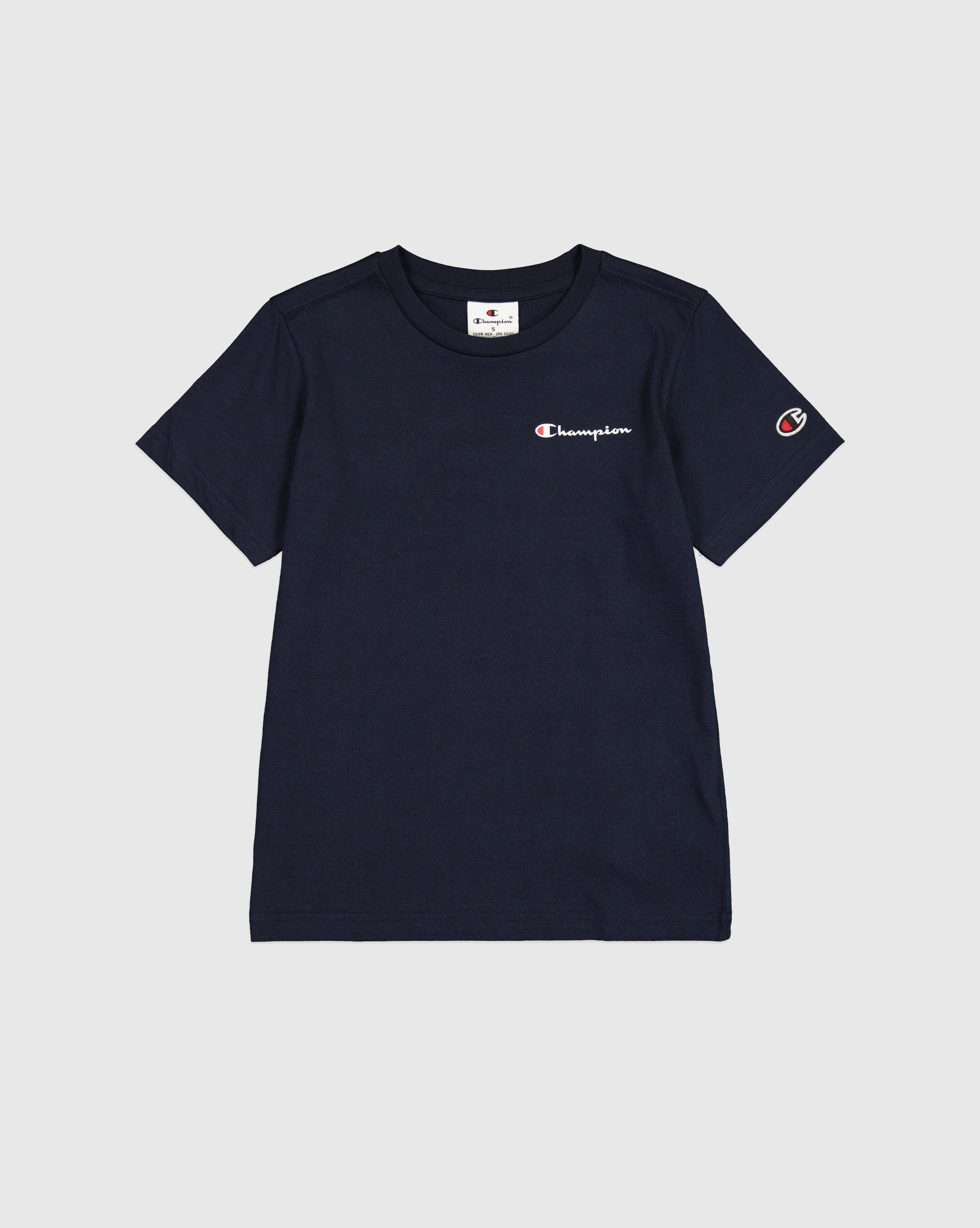 Champion T-Shirt für Kinder, mit Logodrucken, Kurzarm, aus Baumwolle, gerader Abschluss