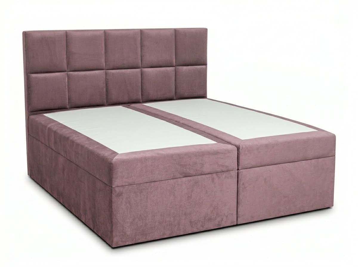 JVmoebel Boxspringbett Rosa 180×200 Boxspringbett mit gepolstertem Kopfteil und Matratze, Made in Europa