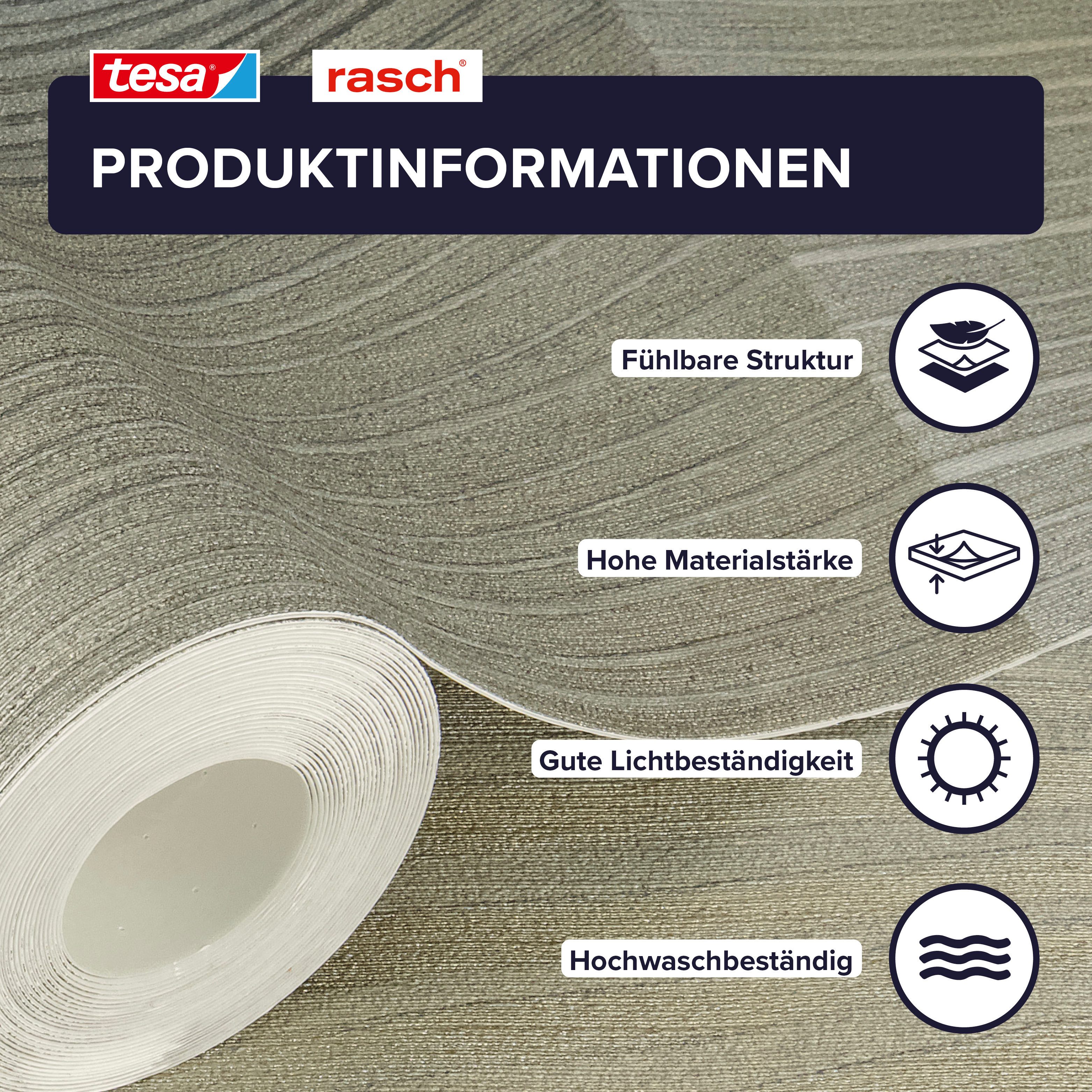 Rasch Vliestapete Cairo - Selbstklebende Tapete 3D Effekt von tesa® x rasch®, strukturiert, 3D-Optik, geometrisch, Gold-Optik, (1 St), selbstklebend, 6,00m x 0,53m