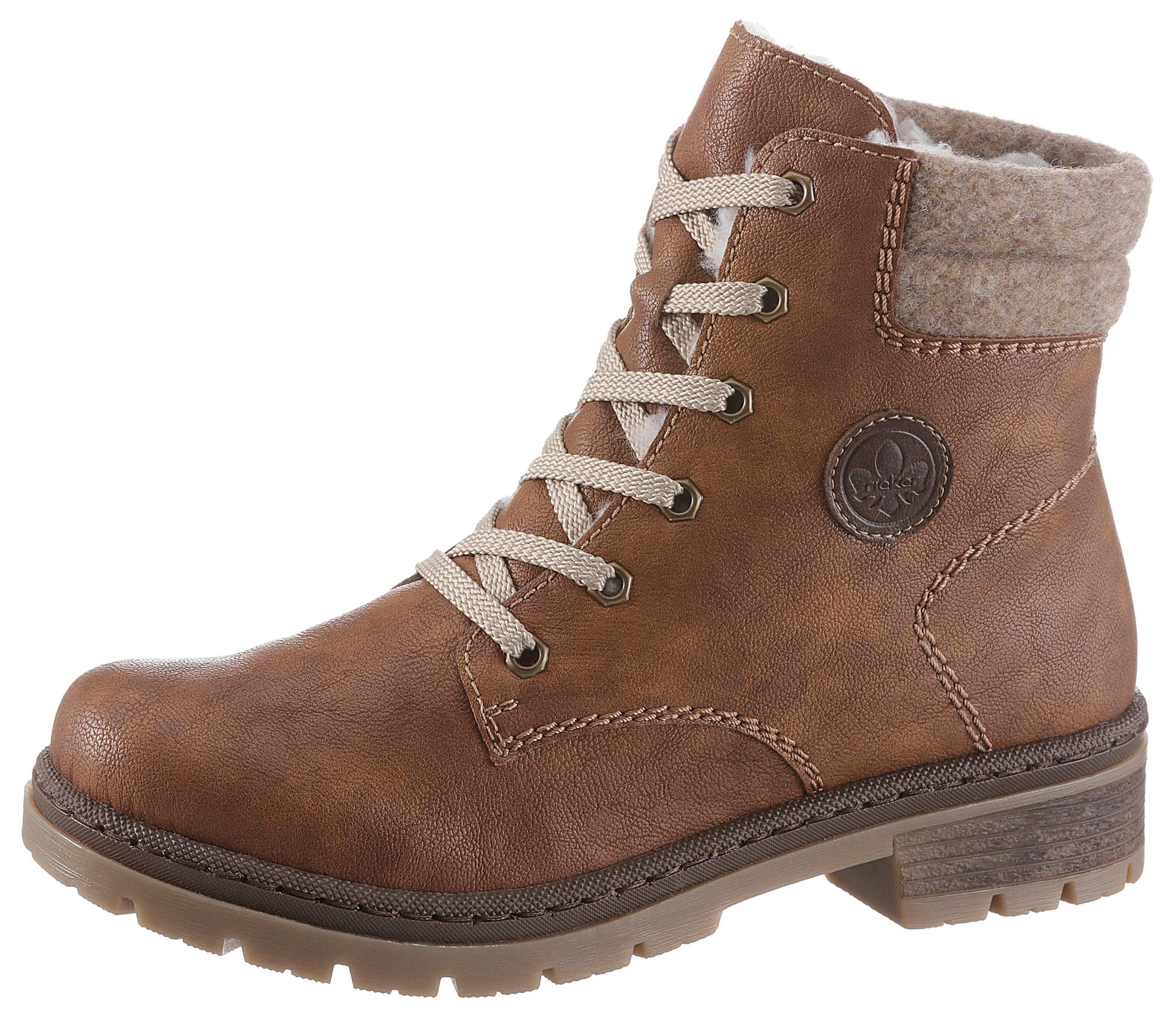 Rieker Winterboots Winterstiefelette, Blockabsatz, in trendiger Used-Optik