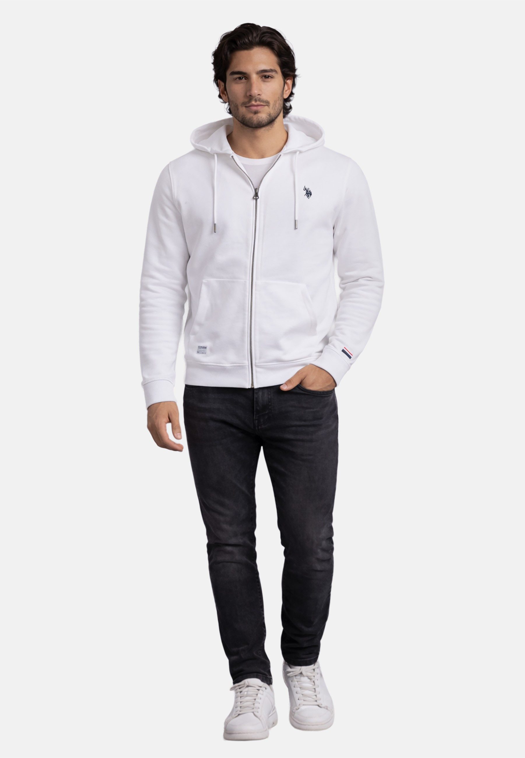 U.S. Polo Assn. Sweatjacke USAuustin – Herren Hoodie mit Reißverschluss Mit Kapuze, durchgehender Reißverschluss, seitliche Eingrifftaschen