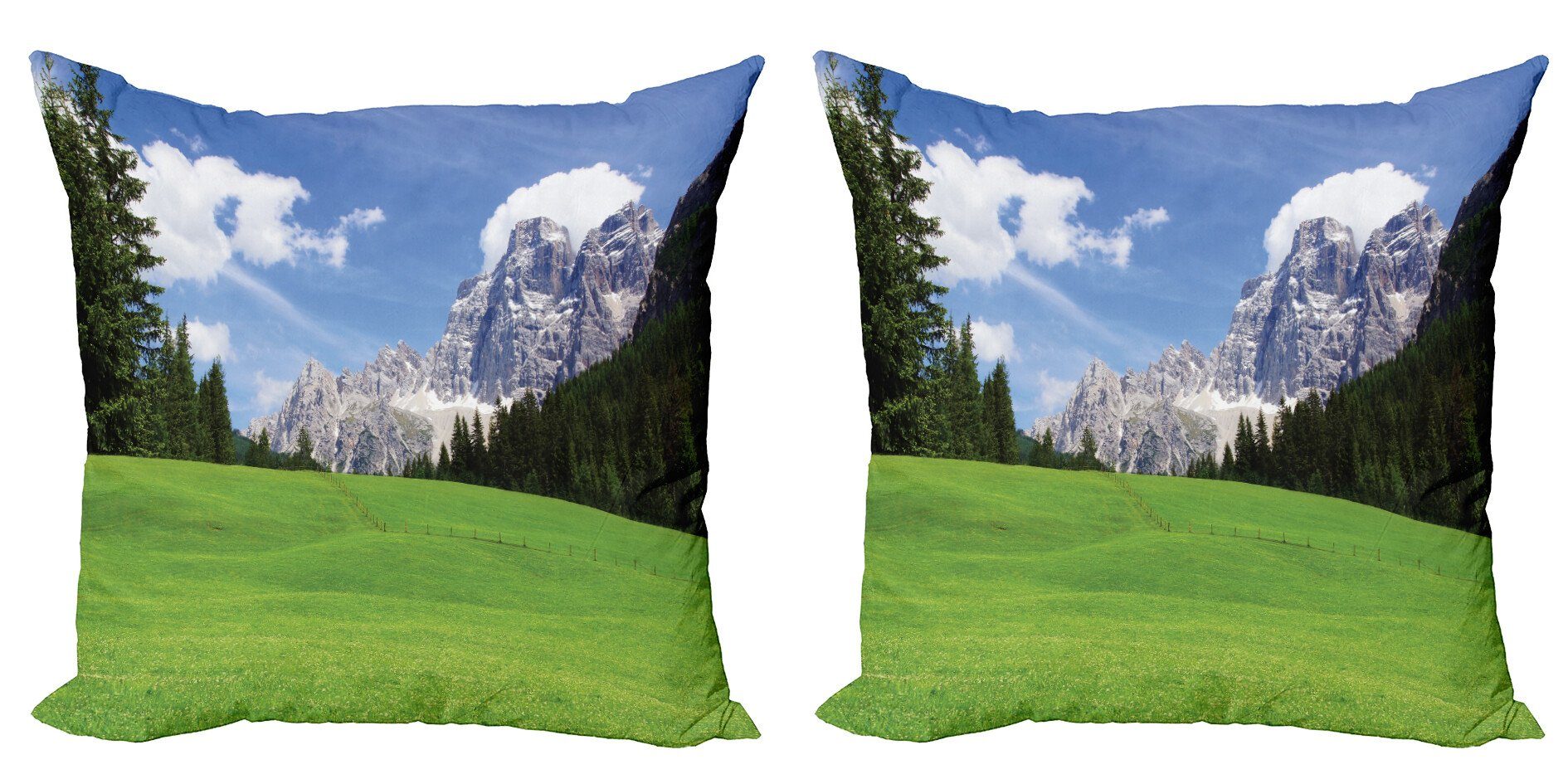 Doppelseitiger Accent Stück), Land Kissenbezüge Berg Abakuhaus Italien (2 Rural Digitaldruck, Modern