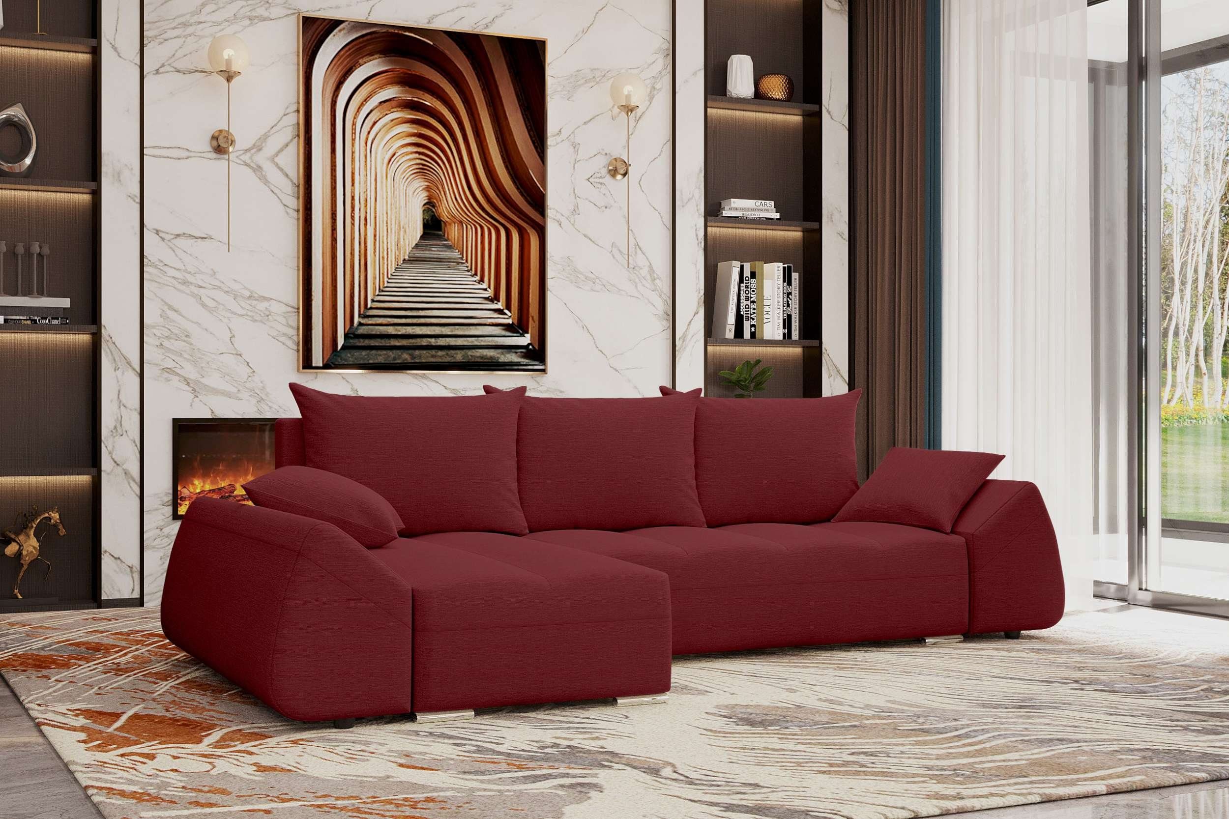 Stylefy Ecksofa Cascade, L-Form, Eckcouch, Bettkasten, mit Bettfunktion, Design Sofa, mit Sitzkomfort, Modern