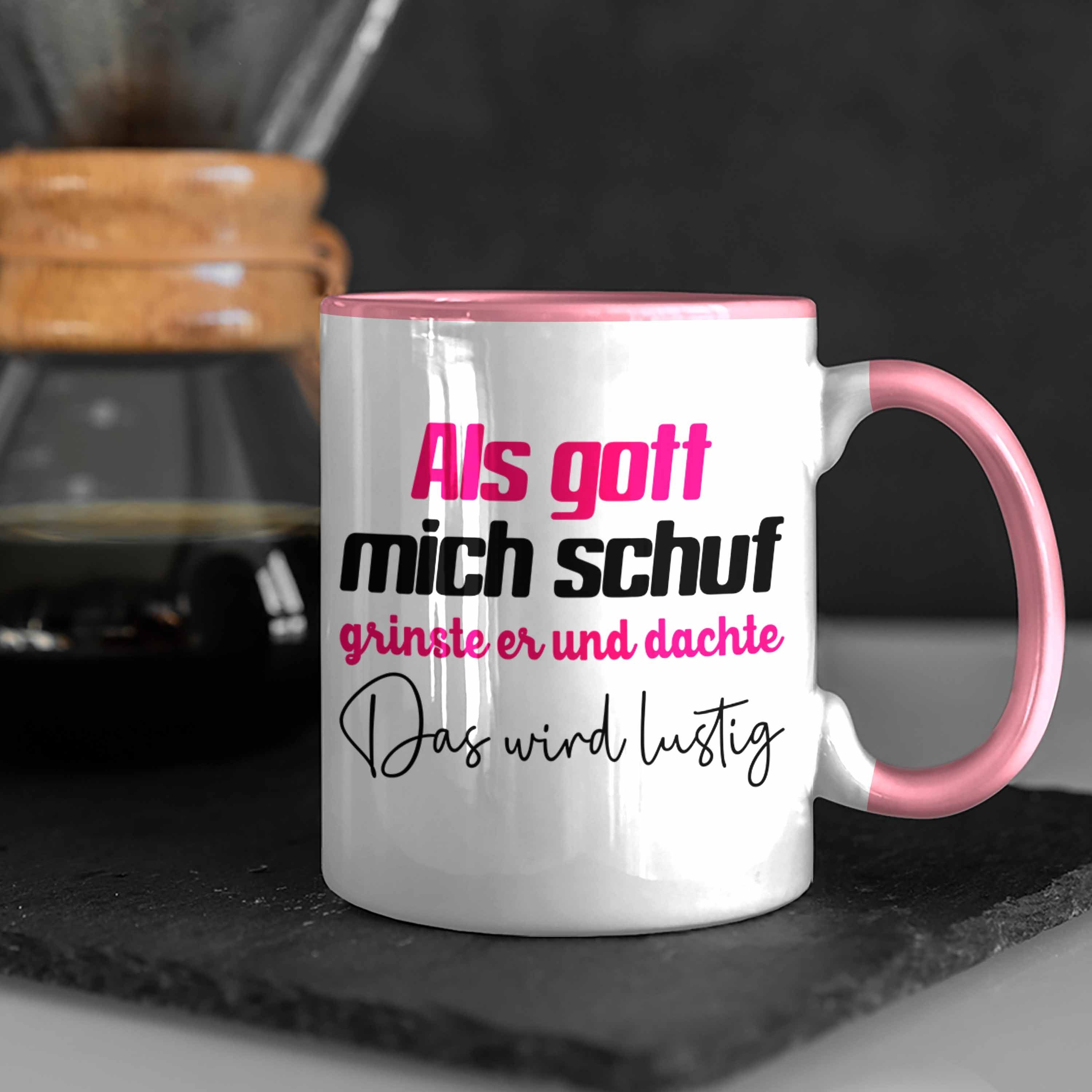 Trendation Mutter Lustiger Tasse Mich Geschenk Kollegin Gott Freundin Frauen Rosa Tasse Beste Freundin Spruch - Schuf Als Trendation