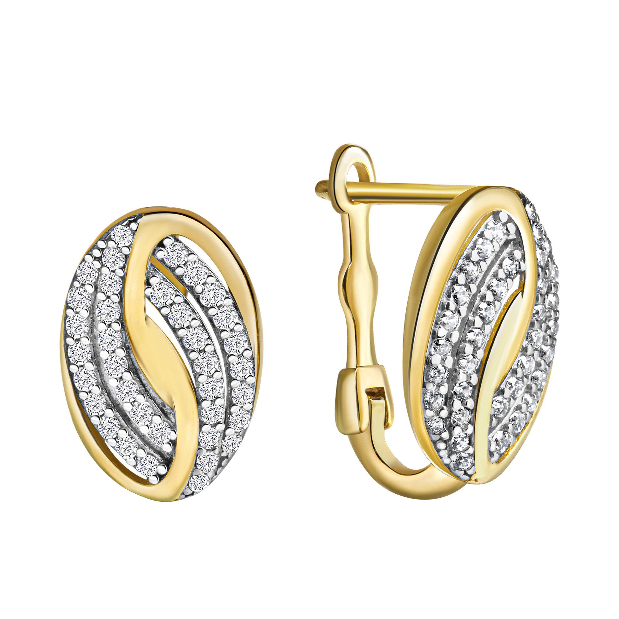 Fascination by Ellen K. Paar Creolen 585/- Gelbgold bicolor Zirkonia