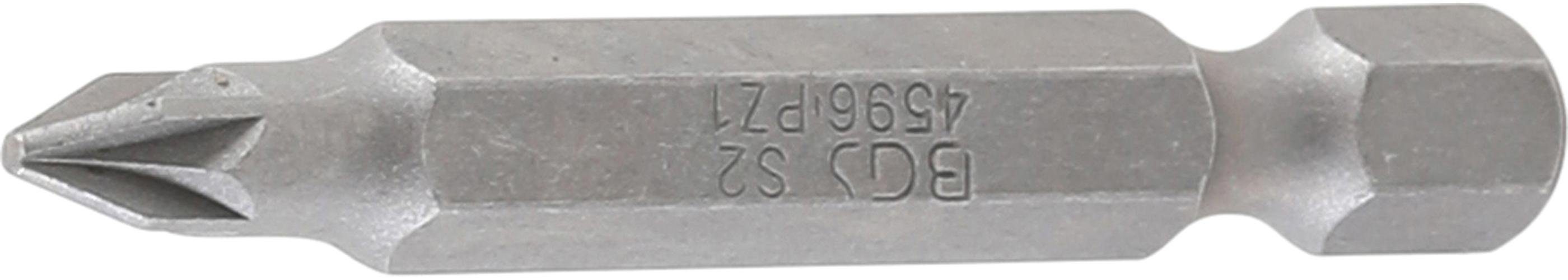 BGS technic Bit-Schraubendreher Bit, Länge 50 mm, Antrieb Außensechskant 6,3 mm (1/4), Kreuzschlitz PZ1
