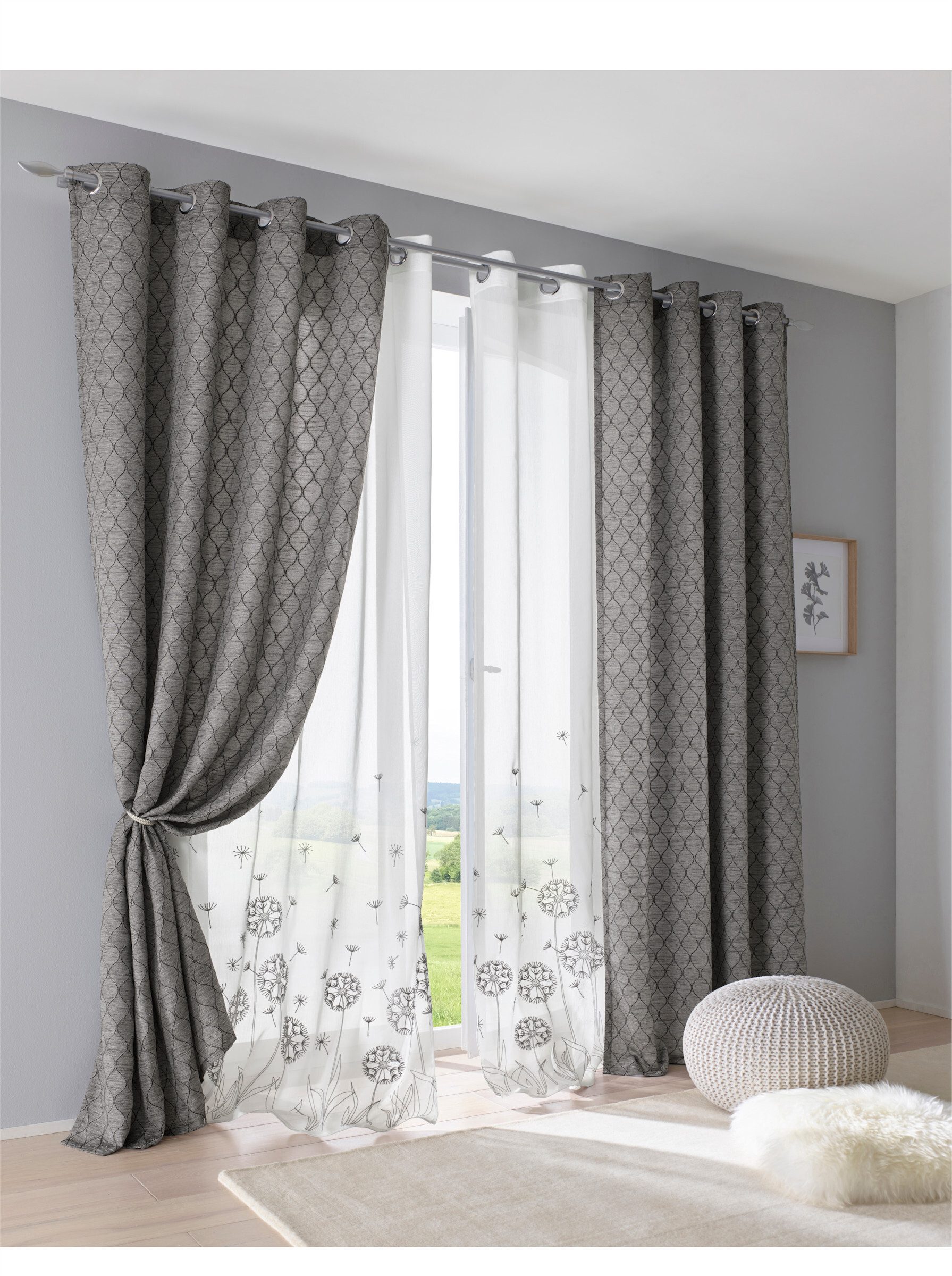 heine Gardine Dekostore (1 St), Ösen, blickdicht, Fertigstore gerade Form