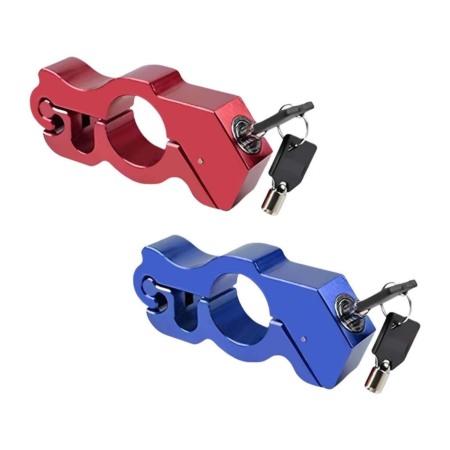 LuxusKollektion Handhebelschloss Motorrad Lenkerschloss 2er Set Aluminium Diebstahlschutz bis 37 mm