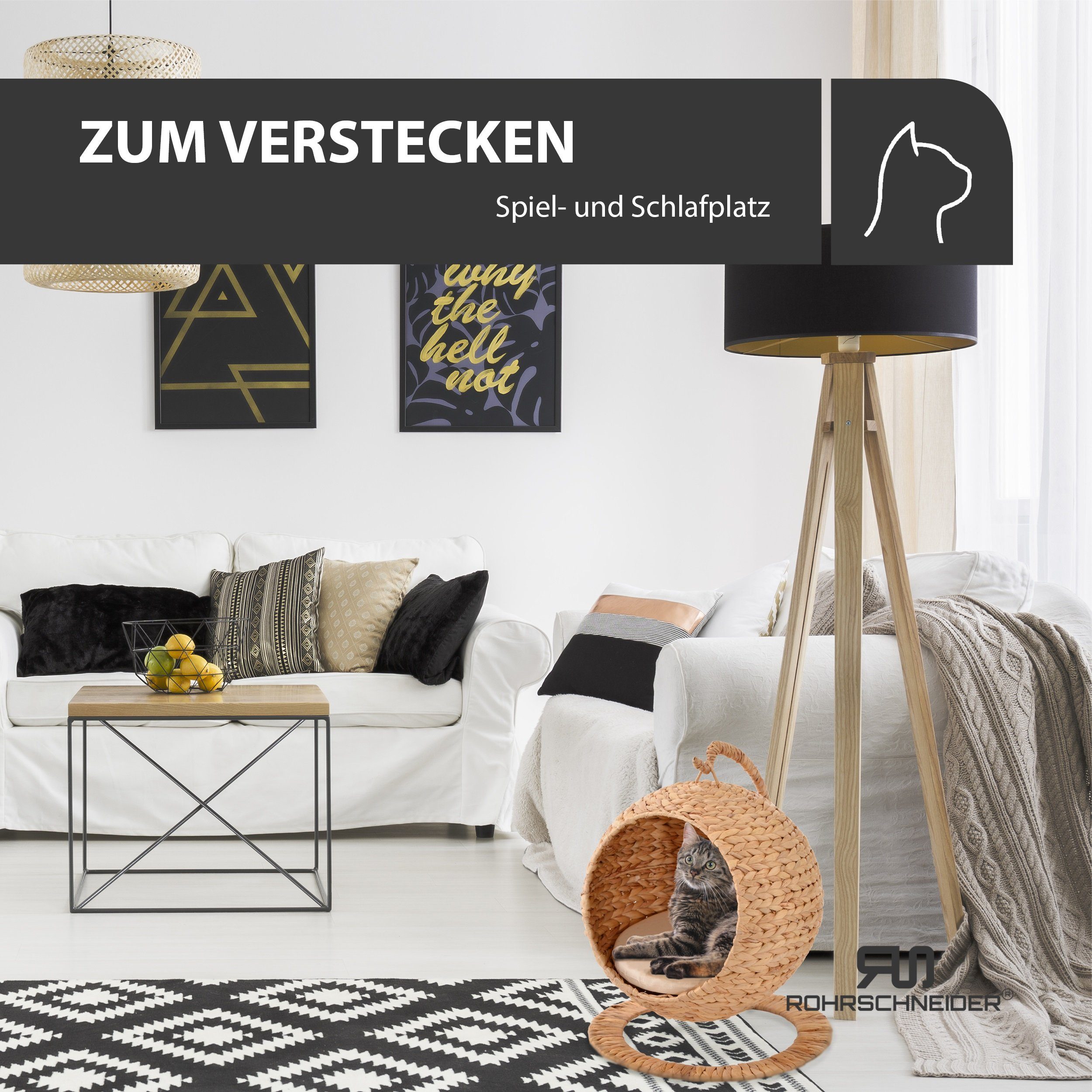Rohrschneider Tierhöhle runder Hängesessel hängend, als günstig online kaufen