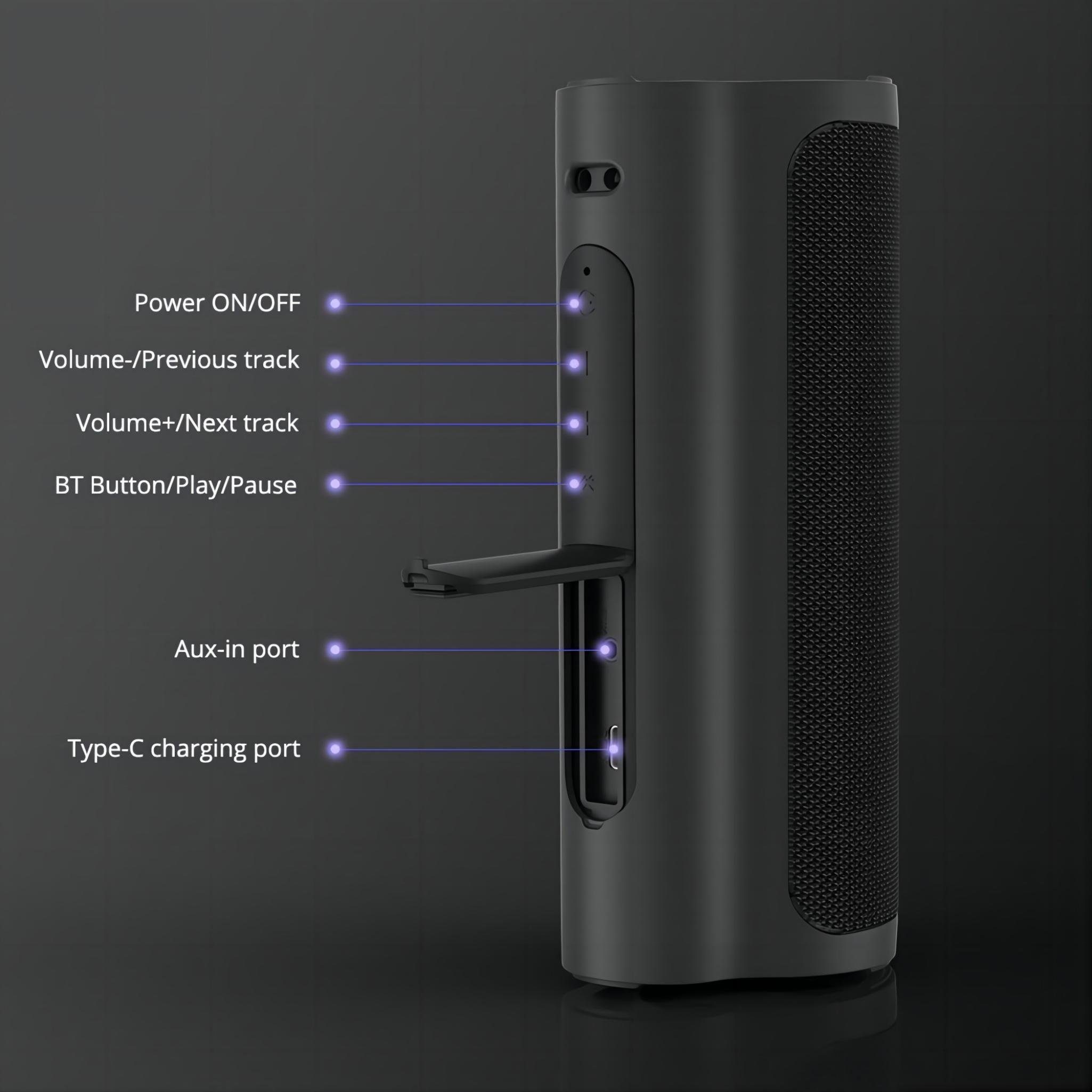 Tronsmart Force2 IPX7 drahtloser Portable-Lautsprecher W, (30 Wasserdicht, Lautsprecher) Tragbarer