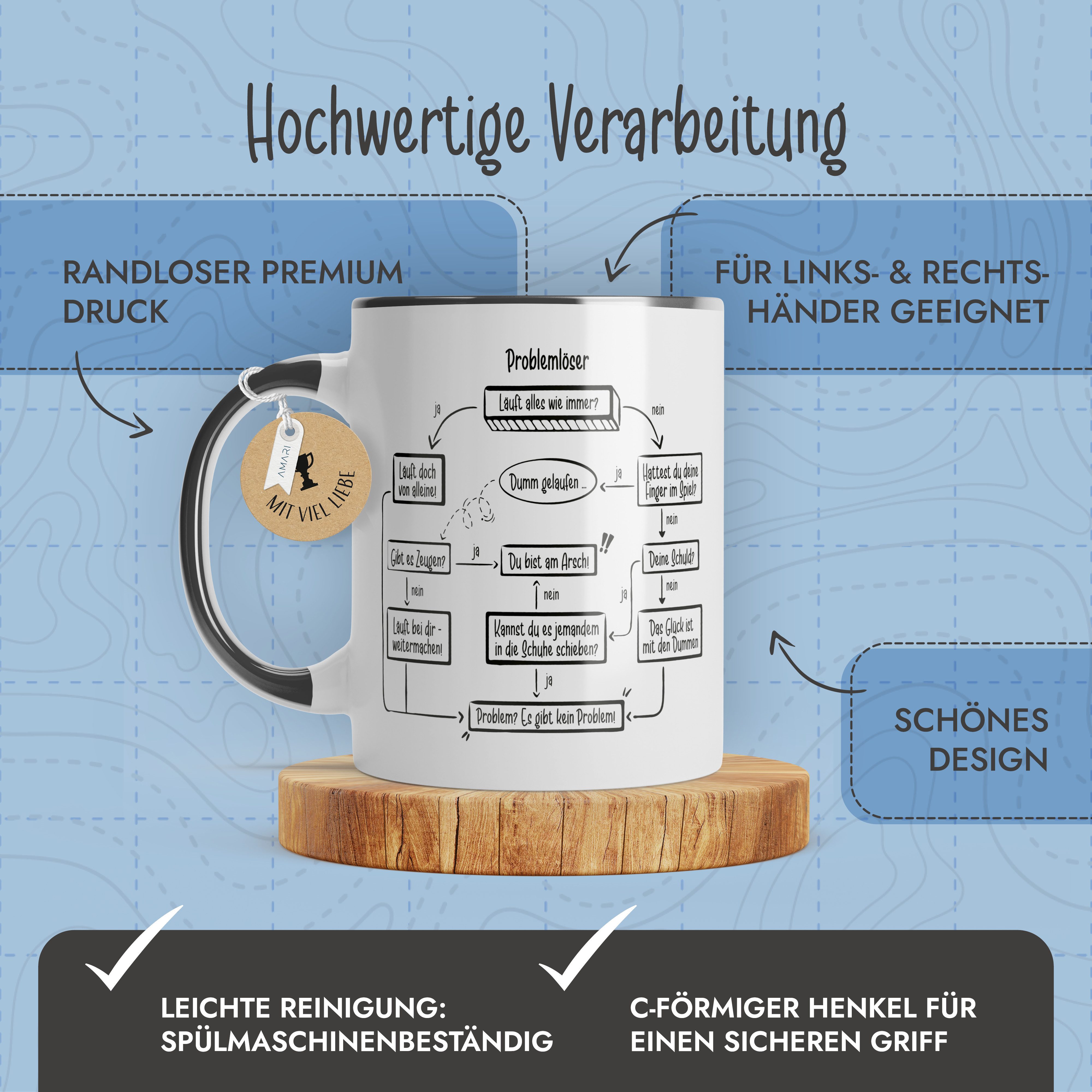 Amari Tasse AMARI® Problemlöser Tasse Nr. 20 – Lustiger Kaffeebecher