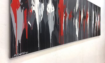 WandbilderXXL XXL-Wandbild Liquid Contrast 210 x 70 cm, Abstraktes Gemälde, handgemaltes Unikat