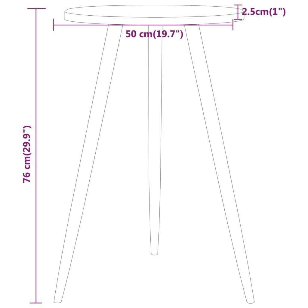 MDF Ø50x76 cm vidaXL (1-St) Hellbraun und Esstisch Hellbraun Hellbraun Bistrotisch | Eisen