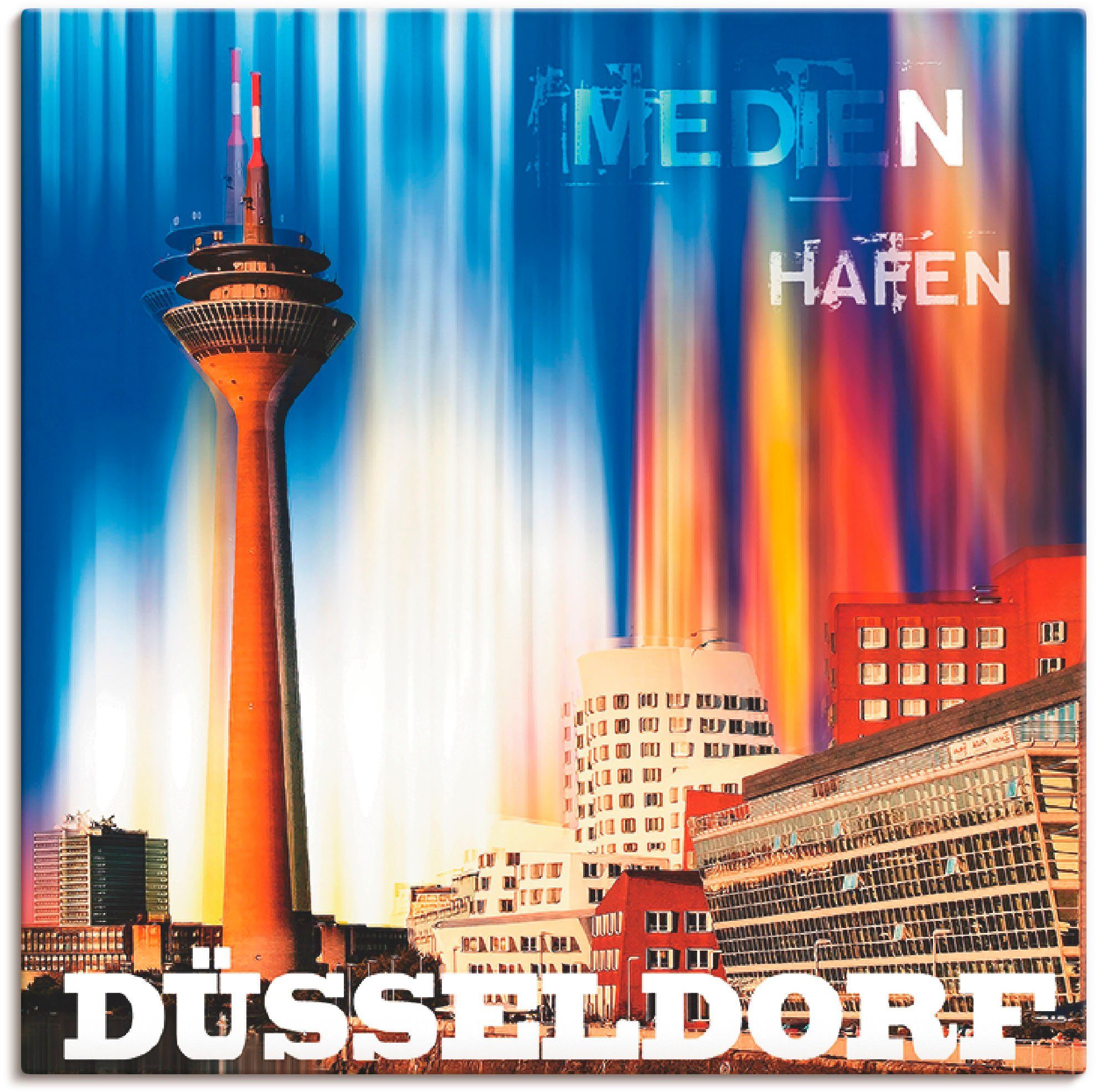 Artland Wandbild Düsseldorf Skyline Abstrakt 03, Deutschland (1 St), als Leinwandbild, Wandaufkleber oder Poster in versch. Größen