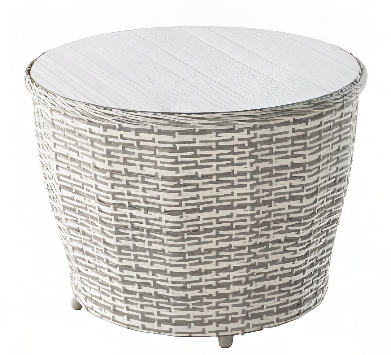 JVmoebel Gartentisch Tisch Beige Farbe Moderner Stil Metallgestell Glasplatte Rund New (1-St)