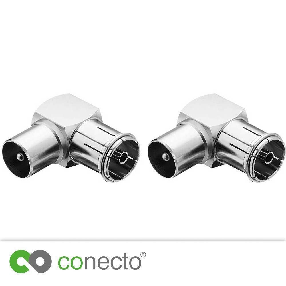 conecto conecto Antennen-Adapter, 90° Winkel-Adapter, IEC-Buch SAT-Kabel IEC-Stecker auf