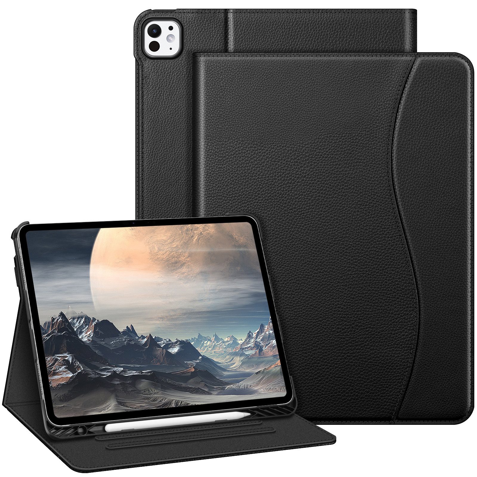 Fintie Tablet-Hülle für iPad Pro 13 Zoll (M4) 2024, Multi-Winkel Betrachtung Folio, Stand Schutzhülle mit Stifthalter und Dokumentschlitze für iPad Pro M4