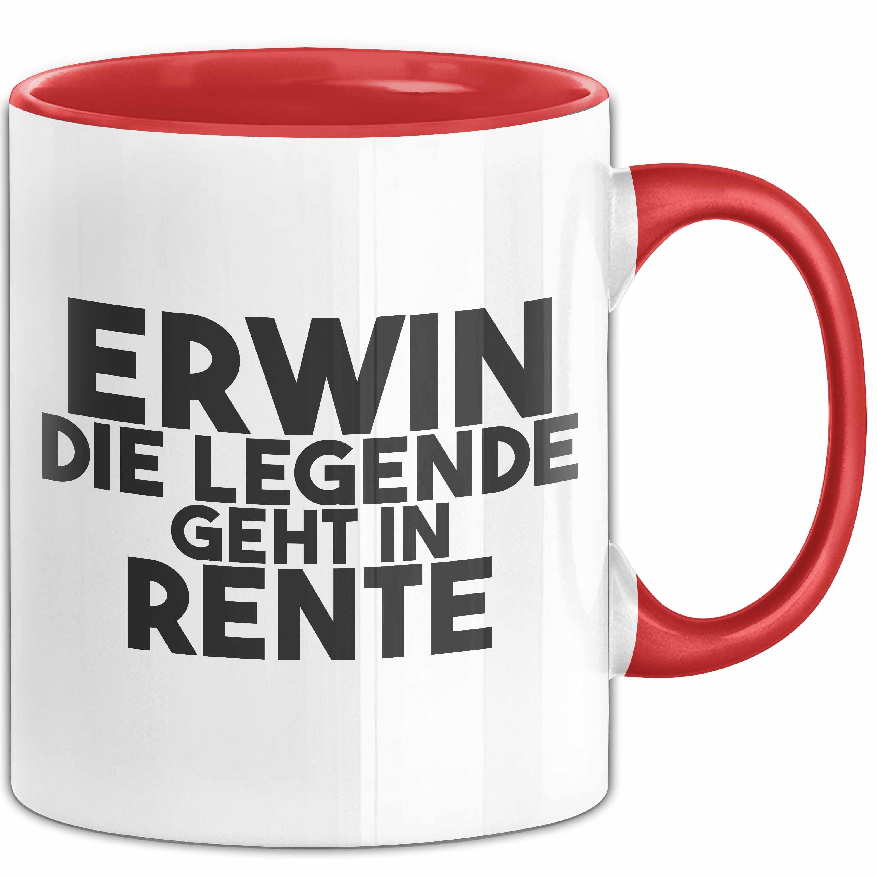 Trendation Tasse Erwin Tasse Erwin – Die Legende Geht In Rente Geschenk, Keramik