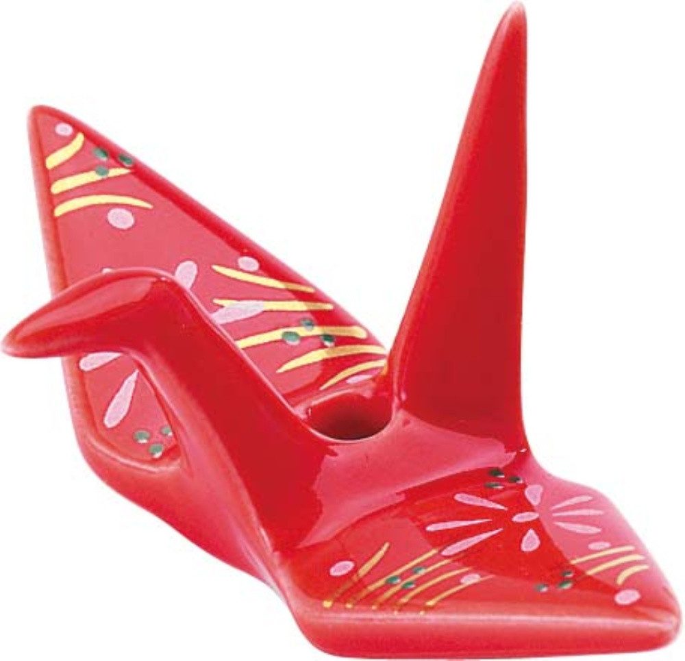 Kousaido Räucherstäbchen-Halter Origami-Kranich Räucherstäbchenhalter – Zinnoberrot Japanimport, (1 St)