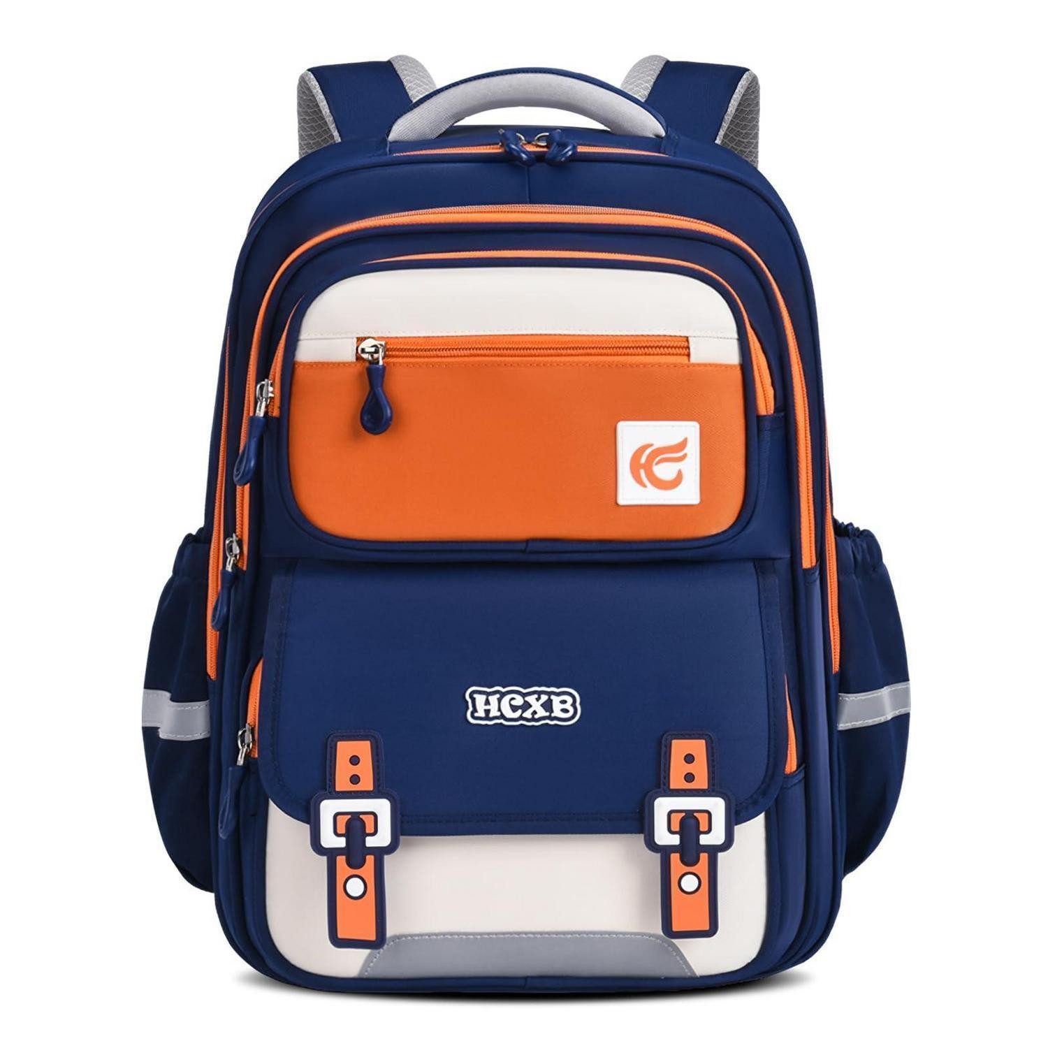 LuxusKollektion Schulrucksack Schulrucksack Jungen Orange 1-5 Klasse Reflektor