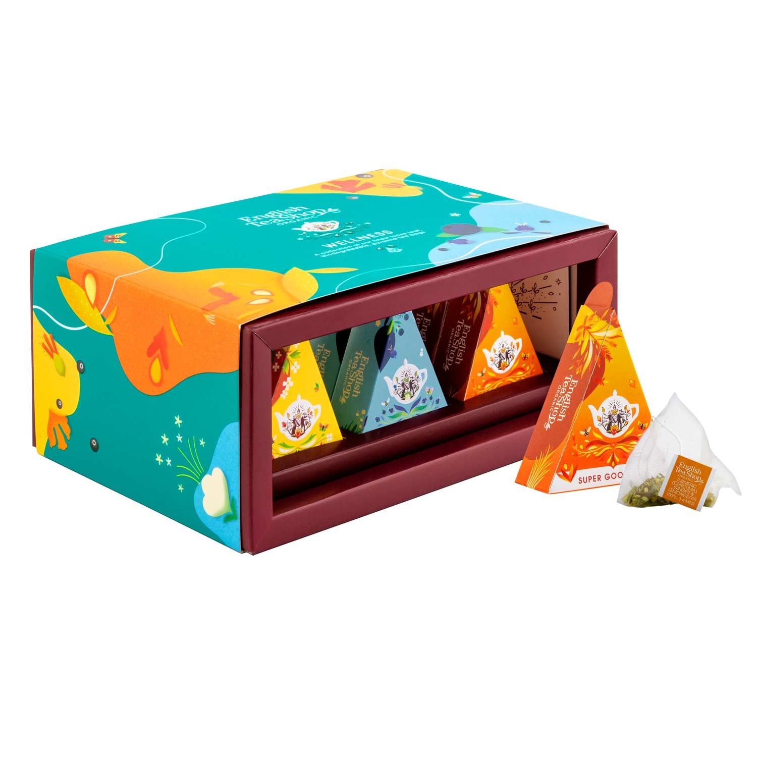 English Tea Shop Tee Geschenk "Wellness", Tee Kollektion, BIO, 12 Pyramiden Beutel, 3 verschiedene Sorten