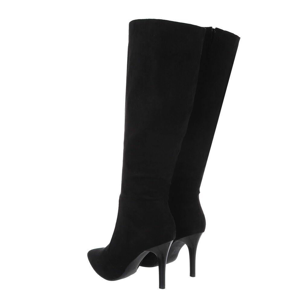Ital-Design Damen Abendschuhe Elegant High-Heel-Stiefel (85080875) Pfennig-/Stilettoabsatz High-Heel Stiefel in Schwarz – Bild 3 von 4