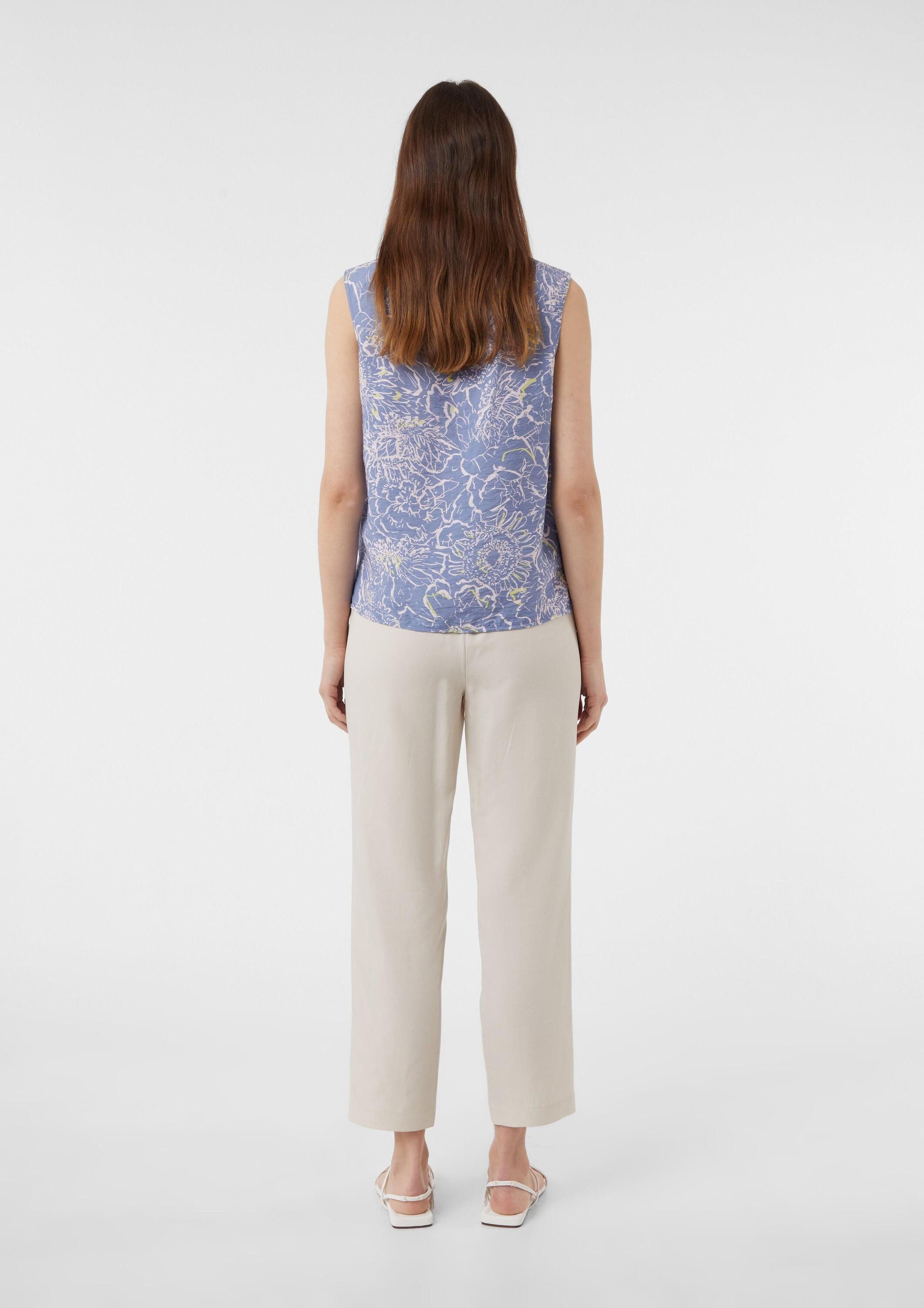 comma Blusentop Bluse Strukturiertes Blusentop mit Raffung