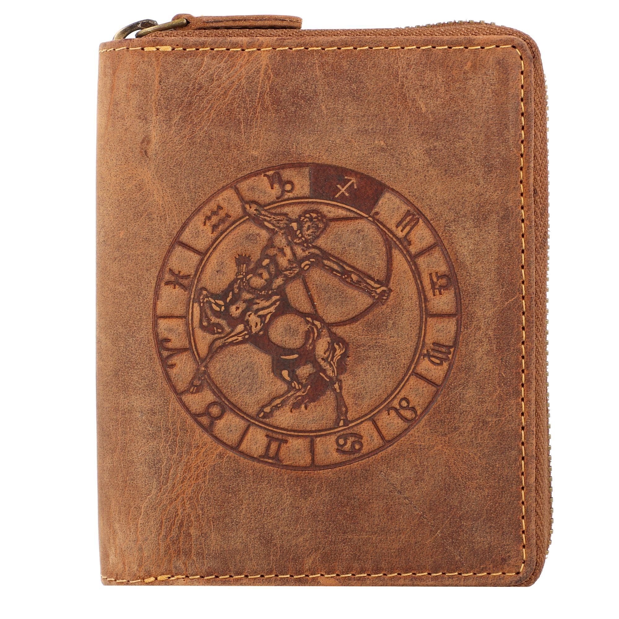 Greenburry Geldbörse Vintage Leder Reißverschluss-Geldbörse Portmonee günstig online kaufen