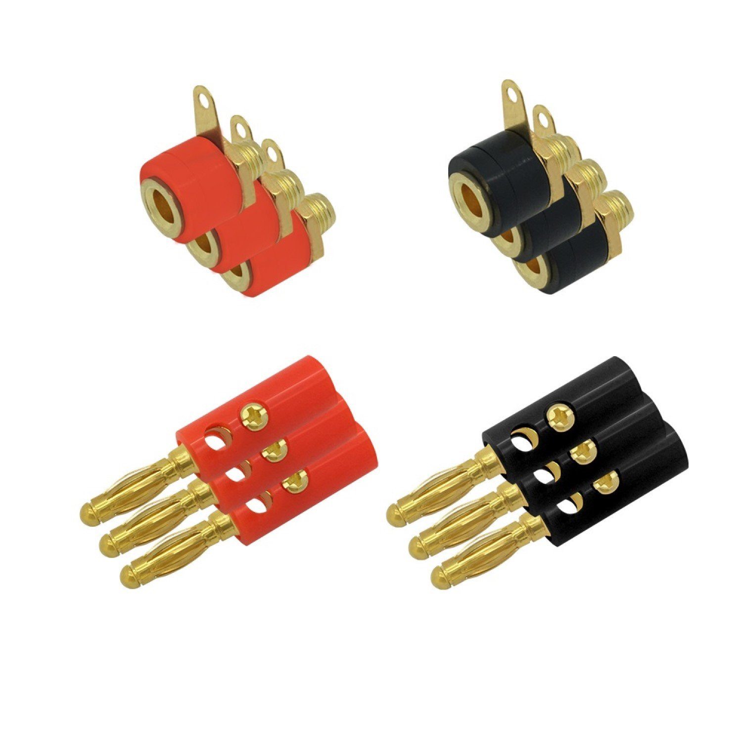 Garosa Hochspannungs-Bananenstecker 10 KV – 2 Paar, 4 Mm, Vernickeltes Messing Für Labor & Elektronik