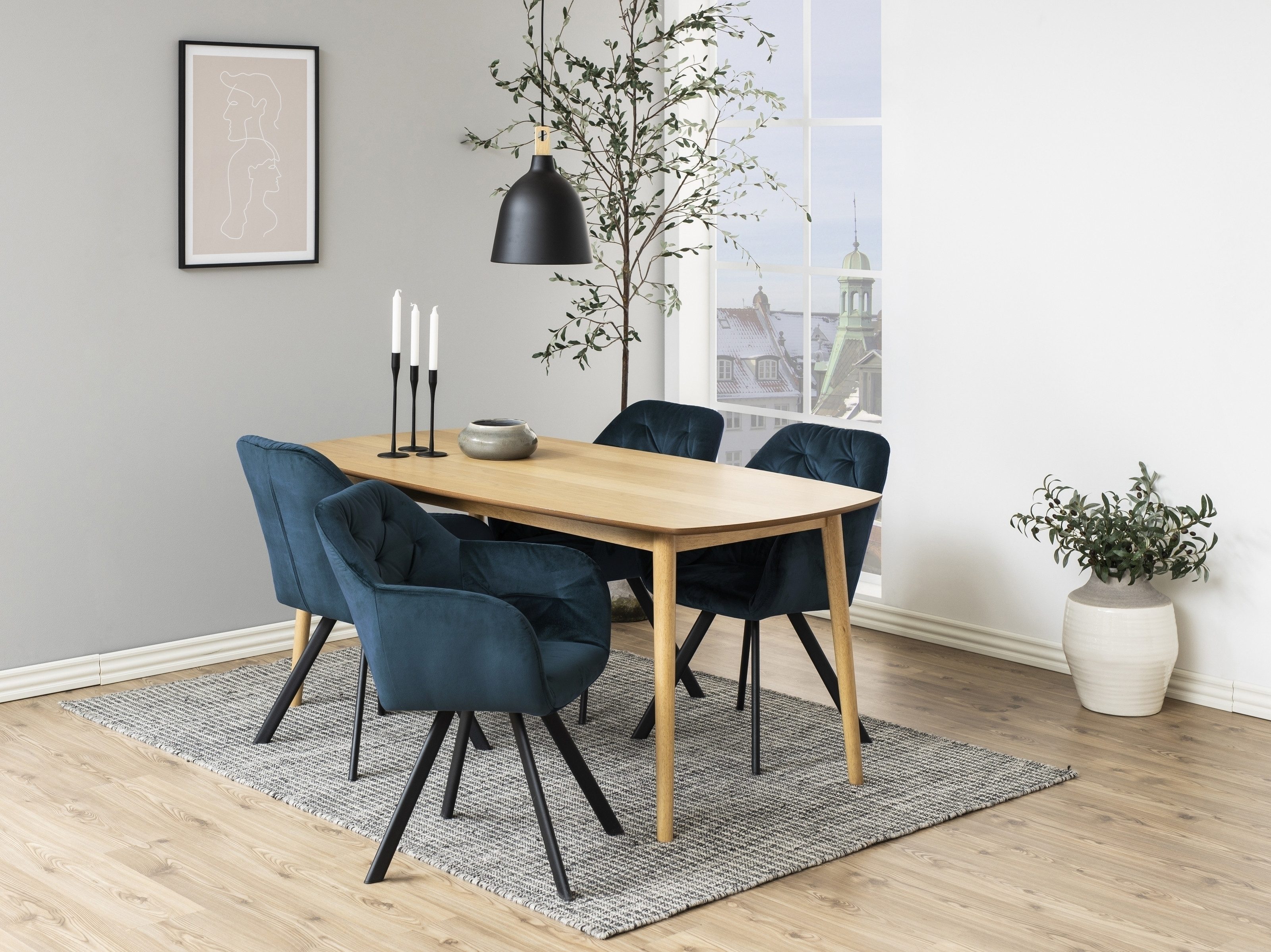 ACTONA GROUP Armlehnstuhl in marineblau, Polyester, Stahl - 57,5x81,5x61,5cm (BxHxT)