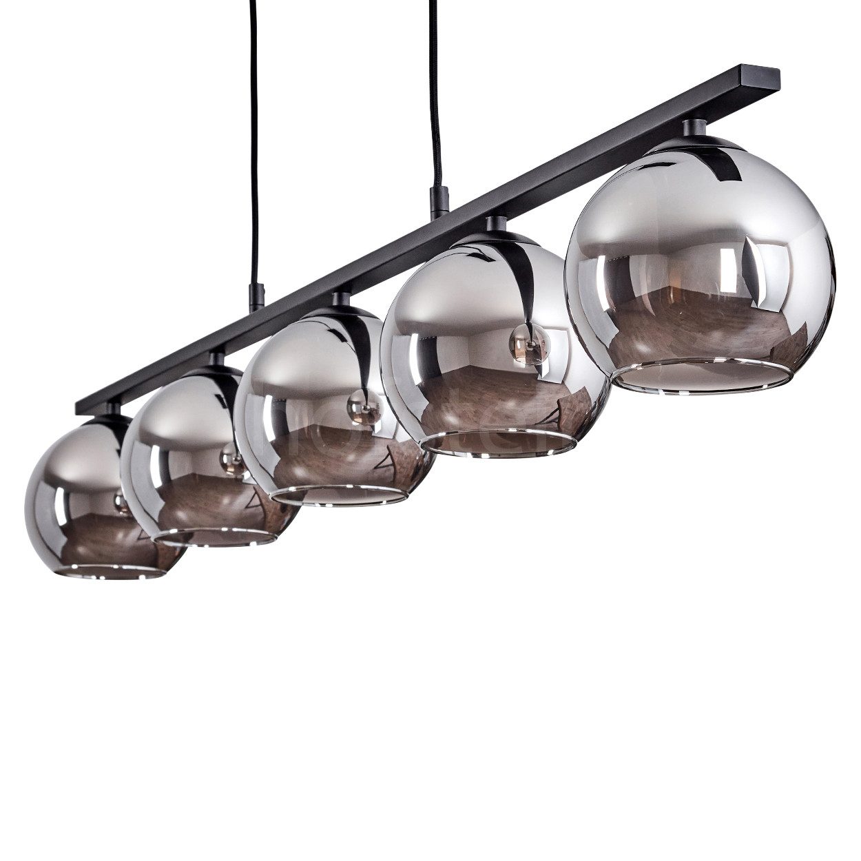 hofstein Pendelleuchte Hängelampe aus Metall/Glas in Schwarz/Chromfarben, o günstig online kaufen