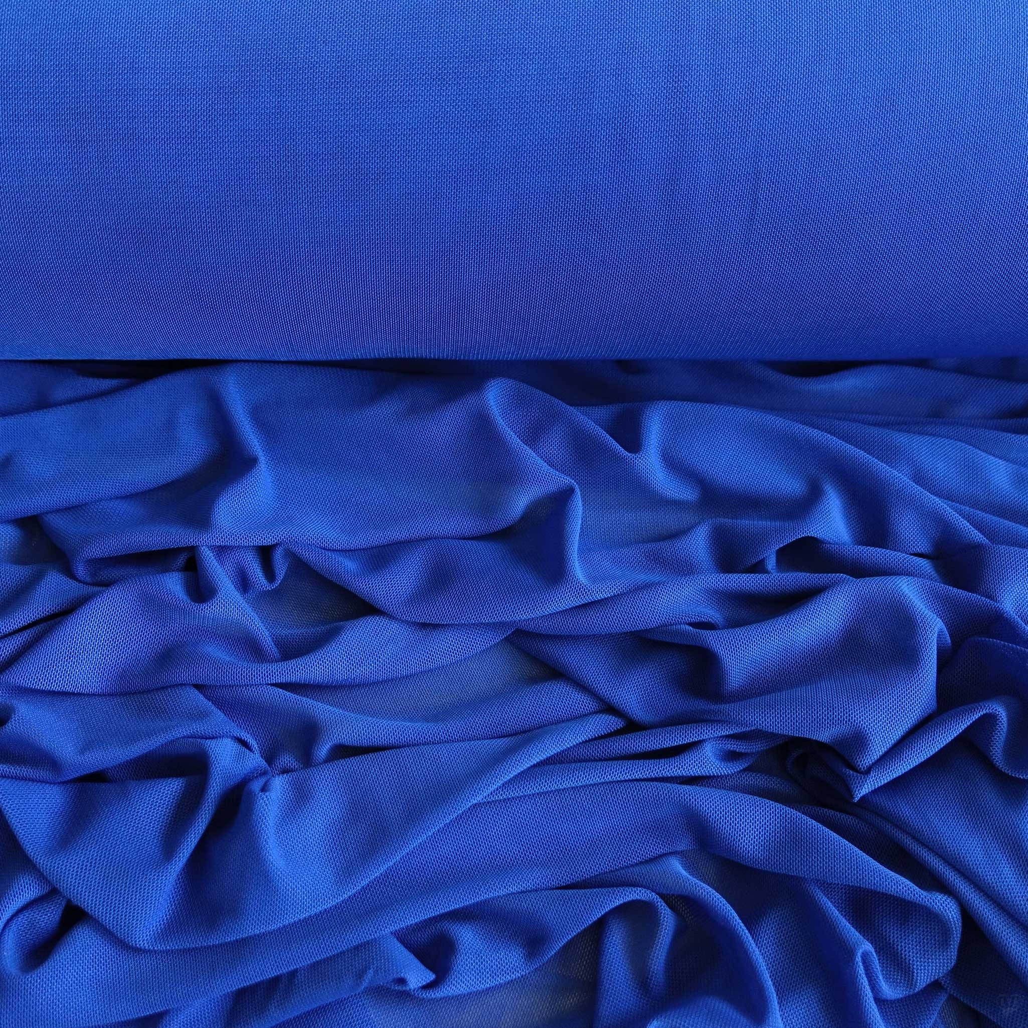 maDDma Stoff Tüll elastisch Kostümstoff Kleidertüll Feintüll ab 1 x 1,5 m, königsblau