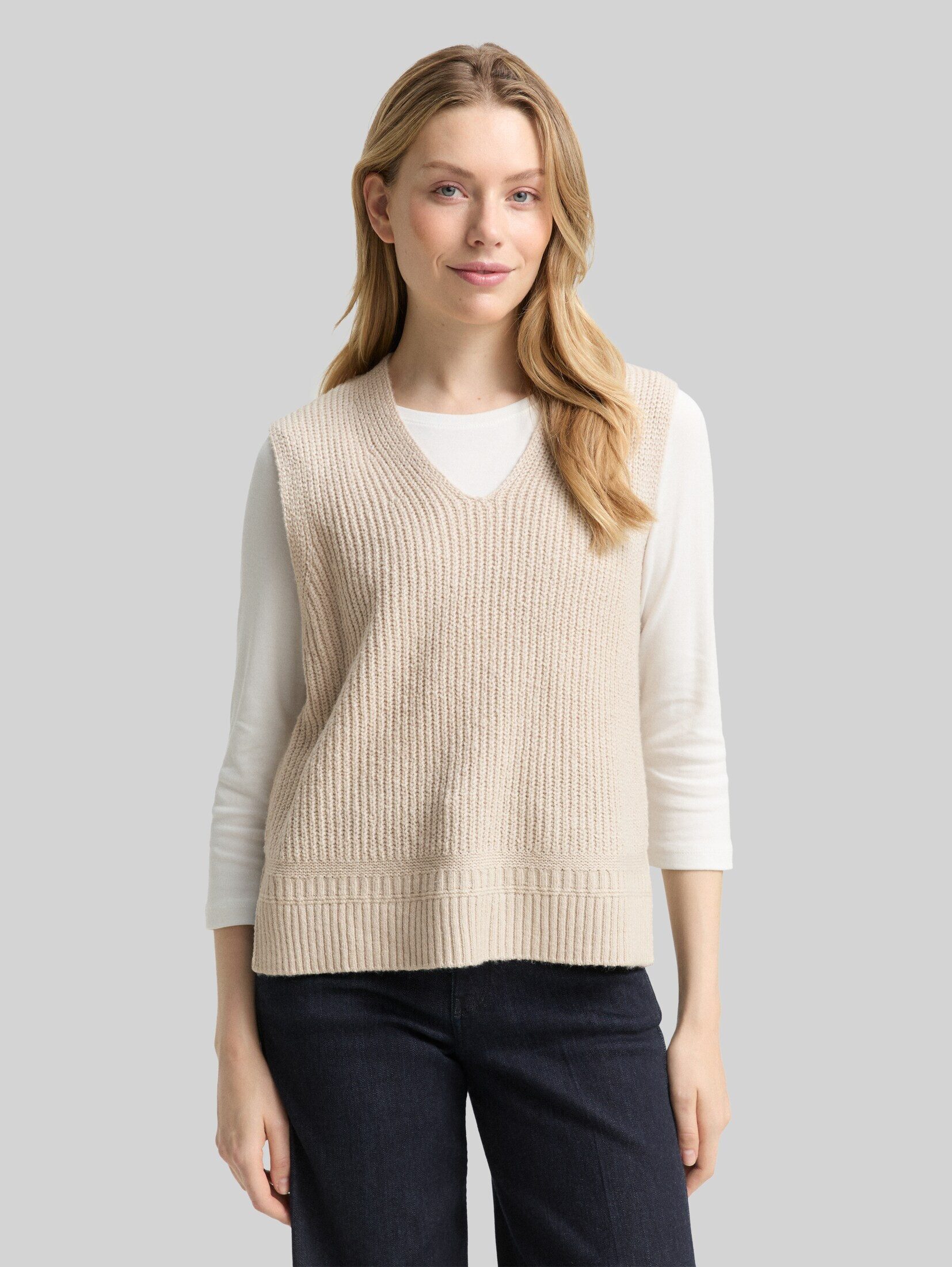 TOM TAILOR Strickpullover Pullover & Strickjacken Pullunder mit V-Ausschnitt