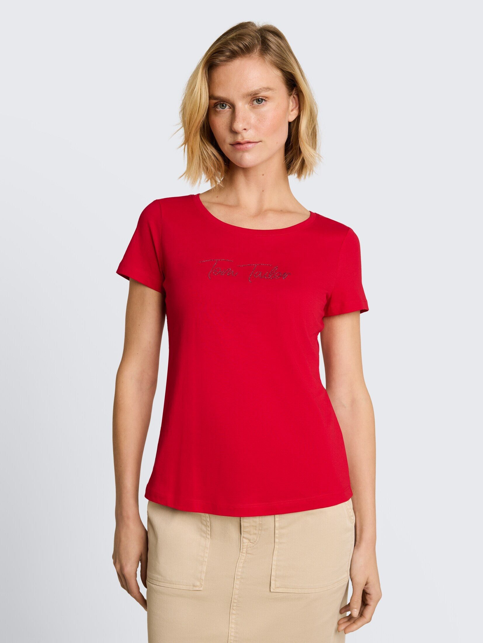 TOM TAILOR T-Shirt T-Shirt T-Shirt mit Glitzer-Logo