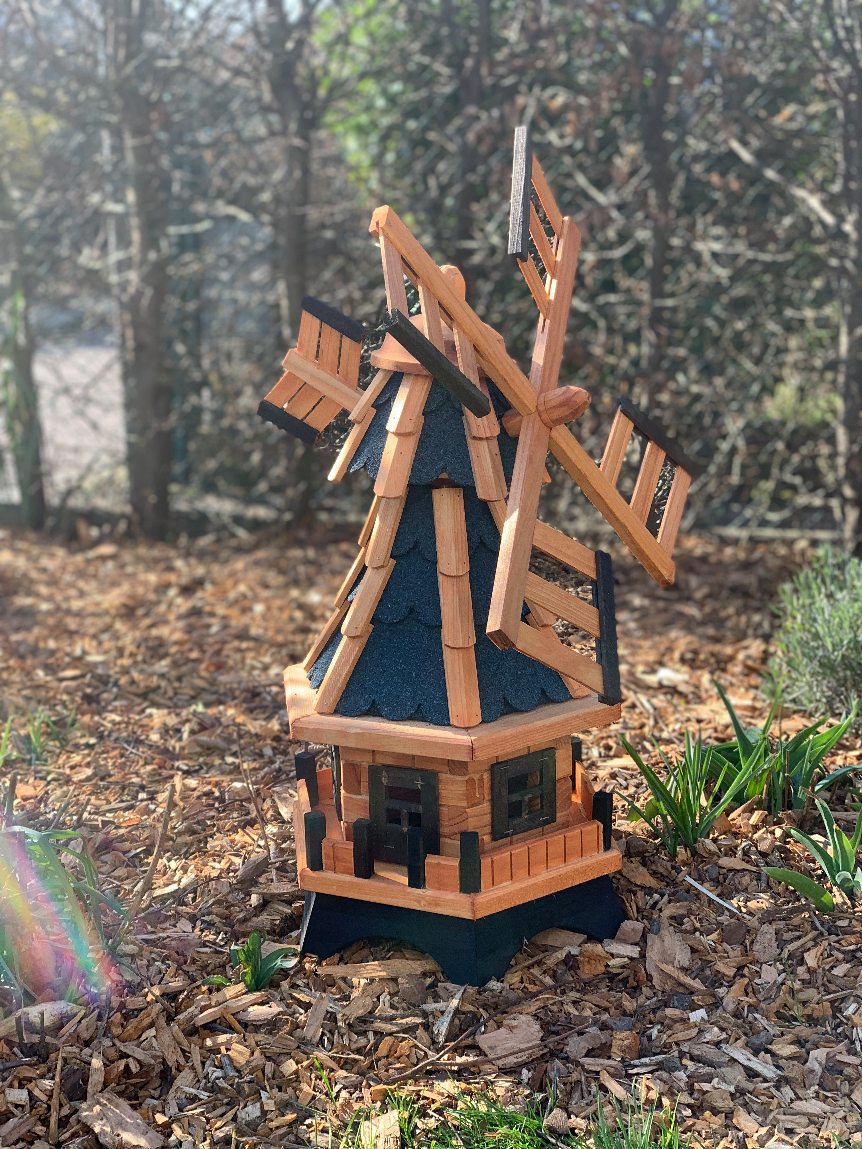 Holzdekoladen Deko-Windrad Garten-Windmühle Holz 70 cm kugelgelagert drehbar Deko