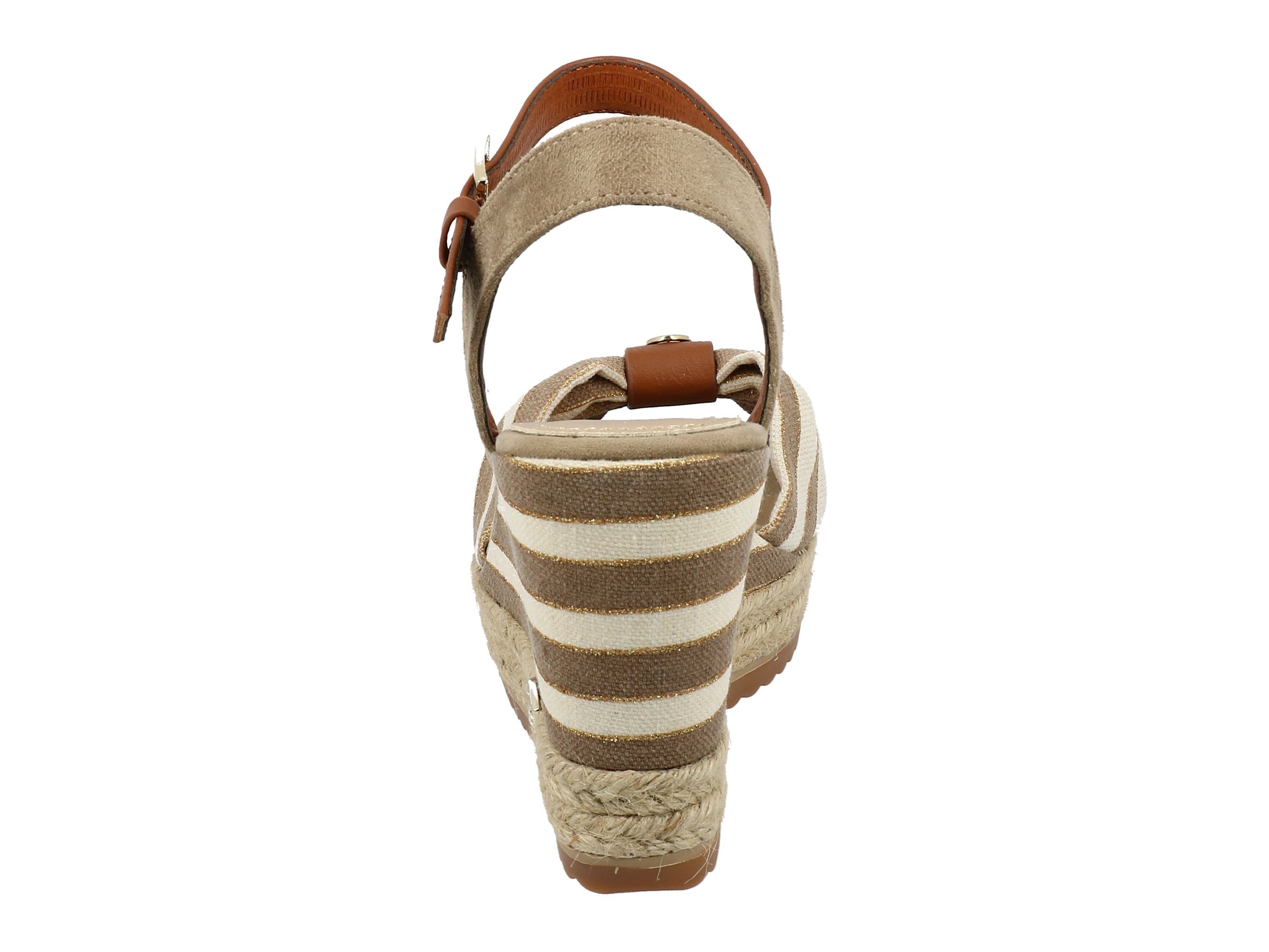 Tailor Sandaletten offwhite-sand Decksohlen-Print Streifen TAILOR Logo-Print, 3290212 Sandalette TOM Damen Tom