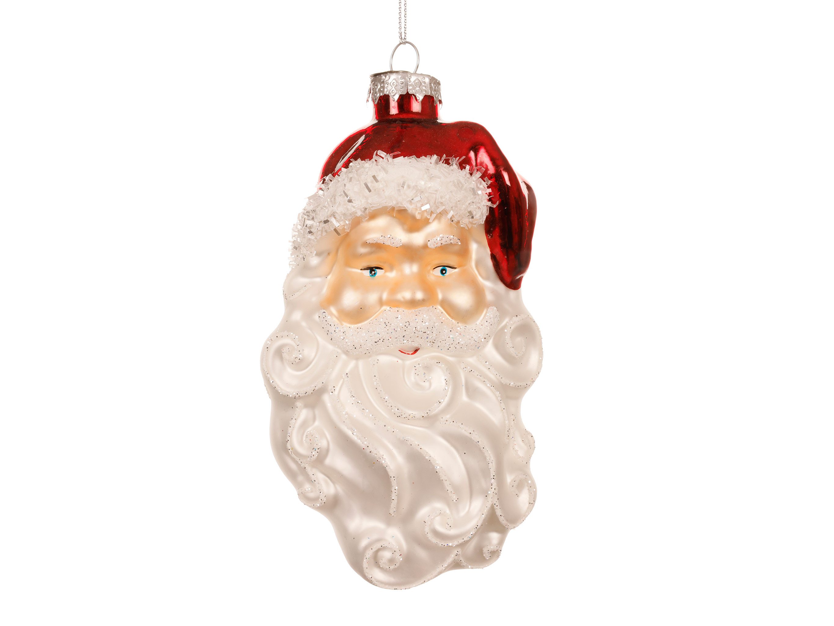 Kaemingk Christbaumschmuck, Christbaumschmuck Glas 14,2cm Weihnachtsmann Figur Rot / Weiß
