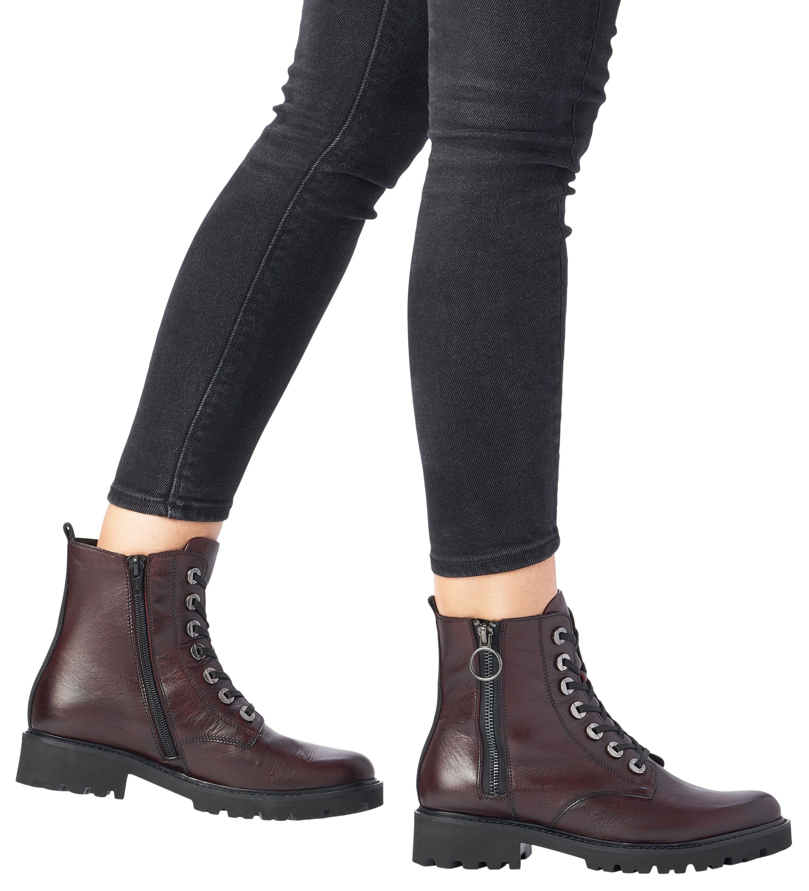 Remonte Schnürstiefelette Blockabsatz, Stiefelette, Schnürboots, im modischen Used Look