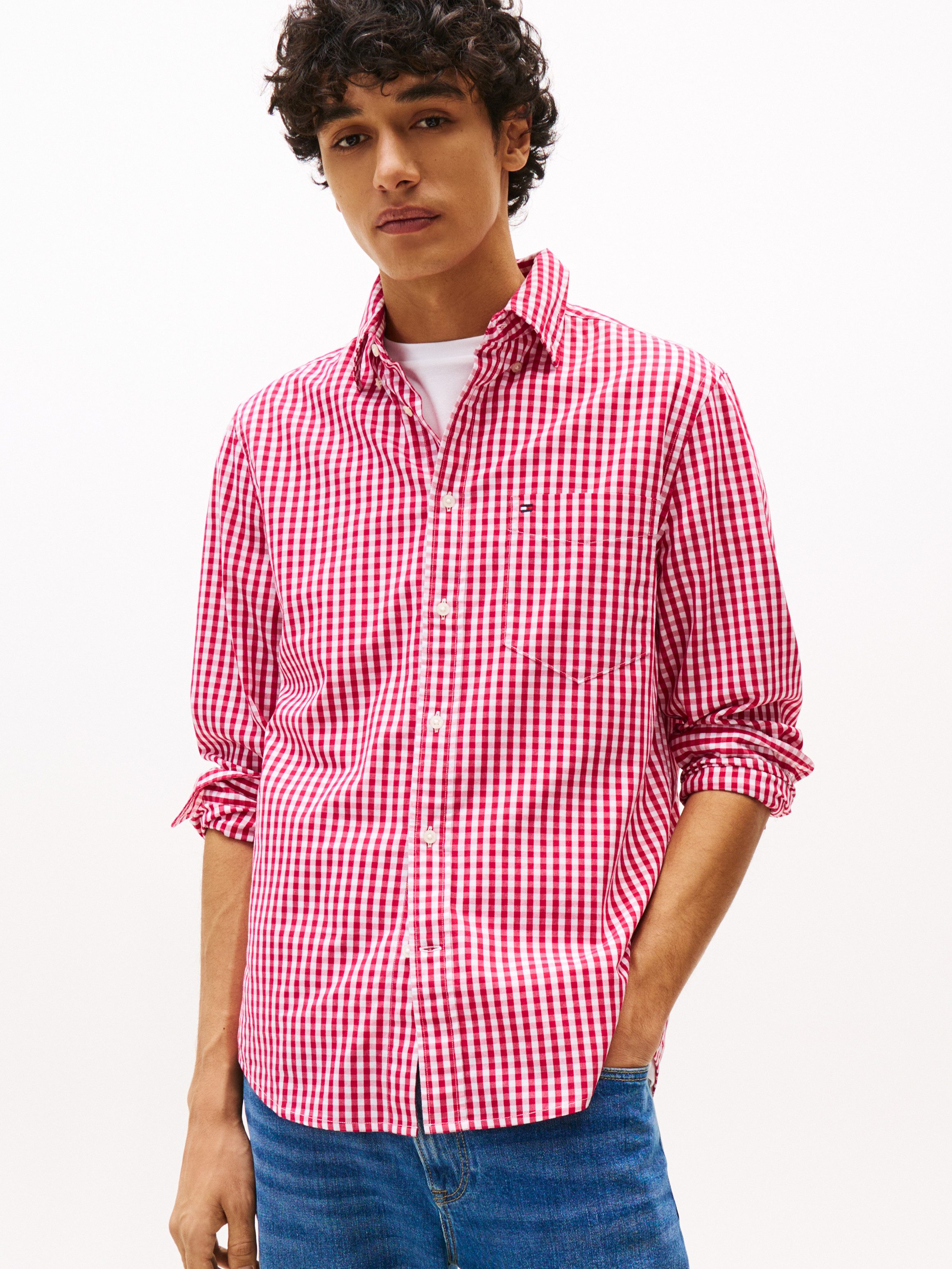Tommy Hilfiger Langarmhemd FLEX POPLIN GINGHAM günstig online kaufen
