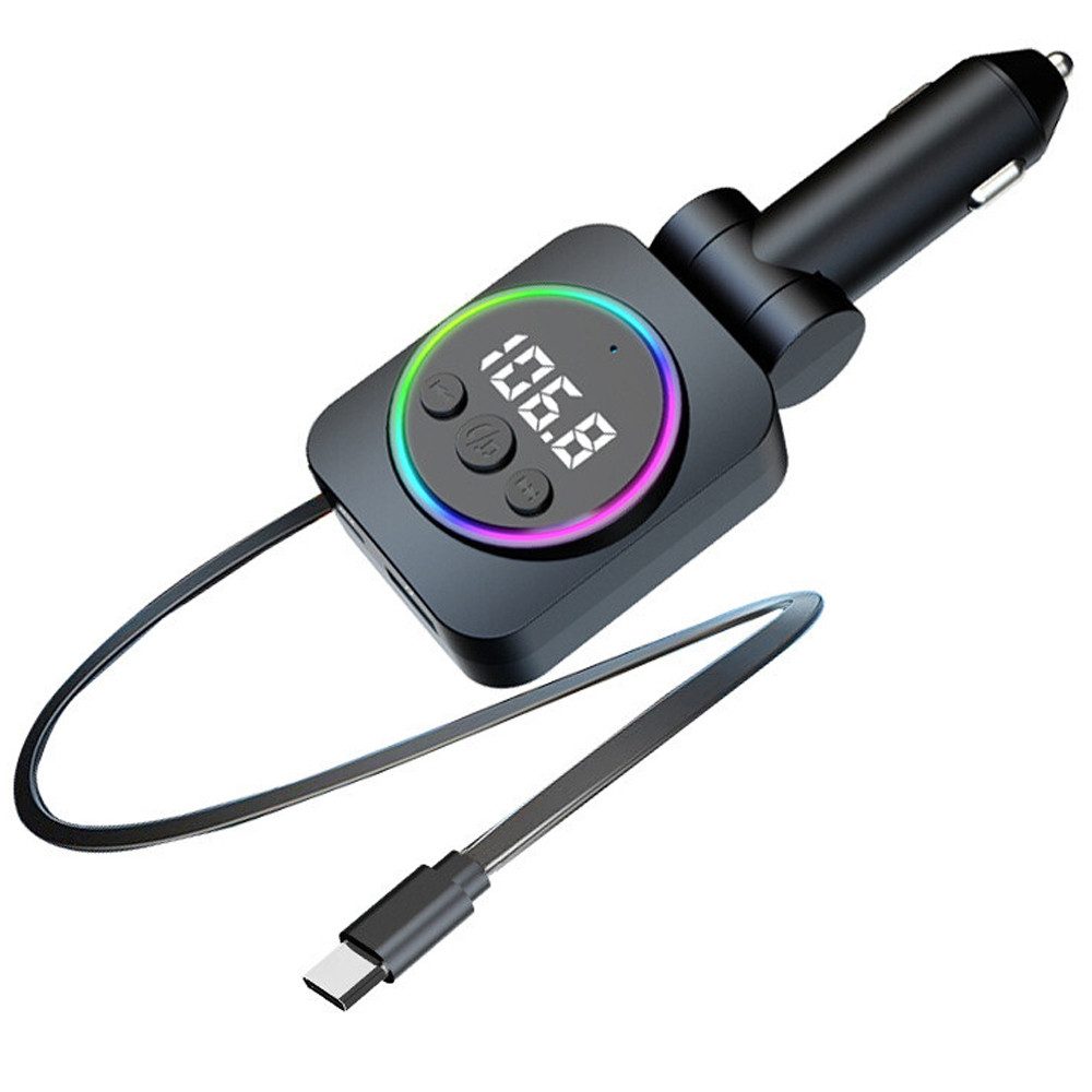 Auto USB C Ladegerät Bluetooth FM Transmitter für iPhone Android KFZ-Netzteil