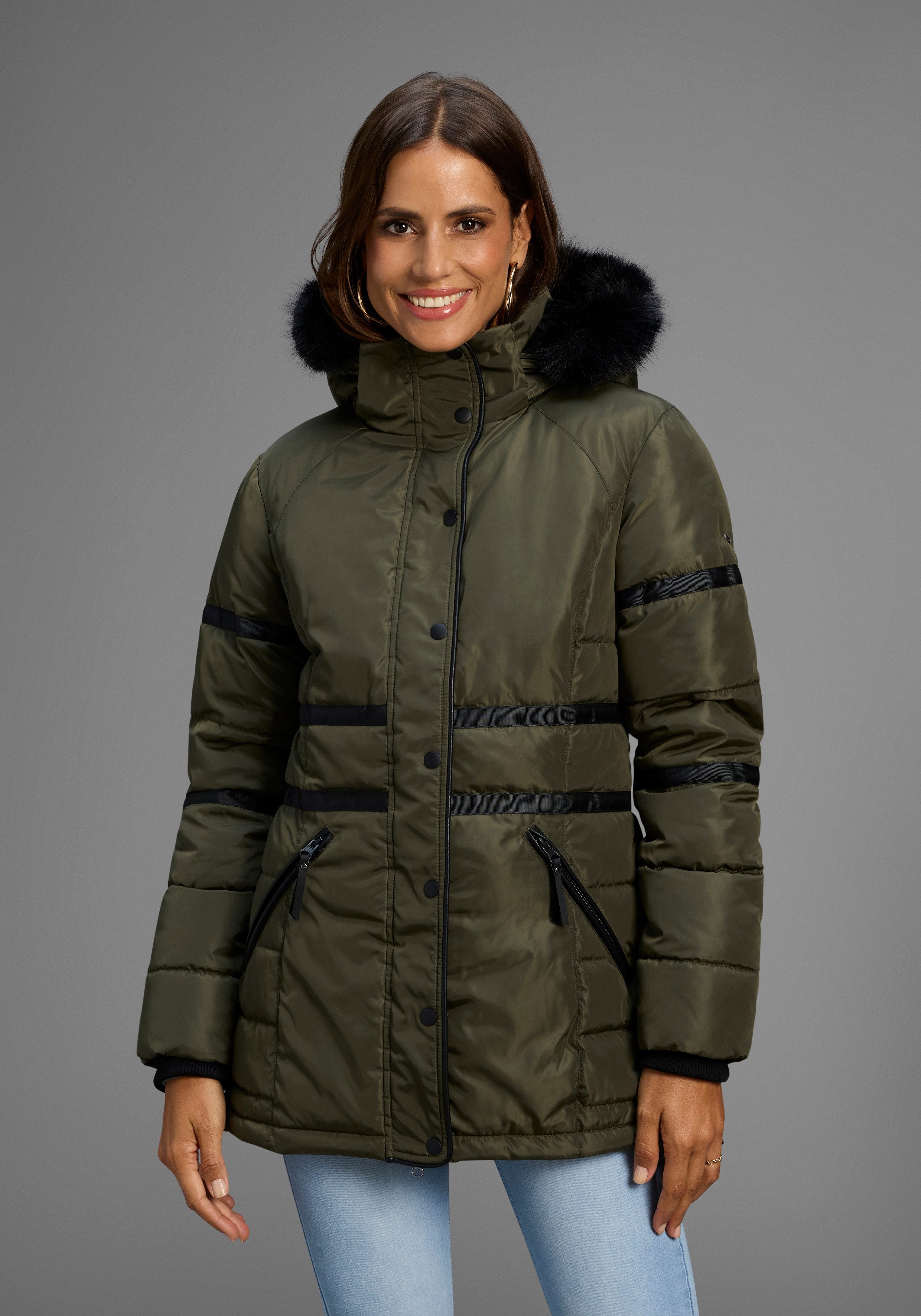 Laura Scott Winterjacke figurumschmeichelnde Passform, mit günstig online kaufen