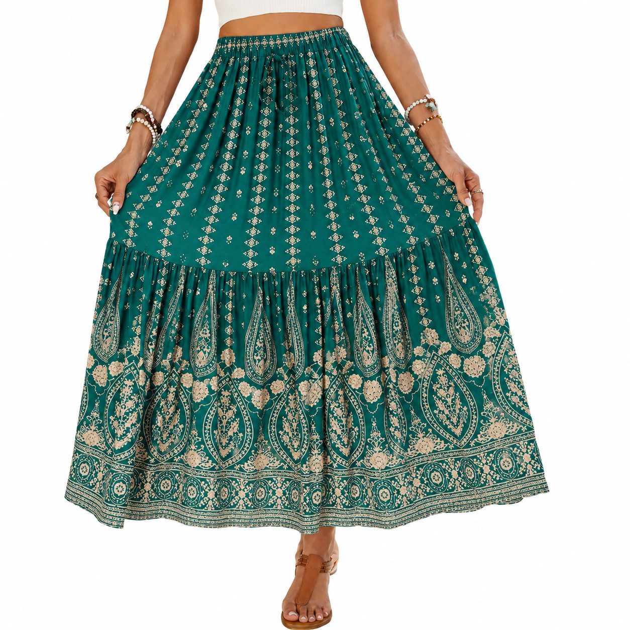 MOPUEA Sommerrock Strandkleid Maxirock Sommerrock Hosenrock für Damen Boho-Maxirock (Set, 1-tlg., Vielseitiges Boho-Design) Geeignet für viele Anlässe & Geschenkidee