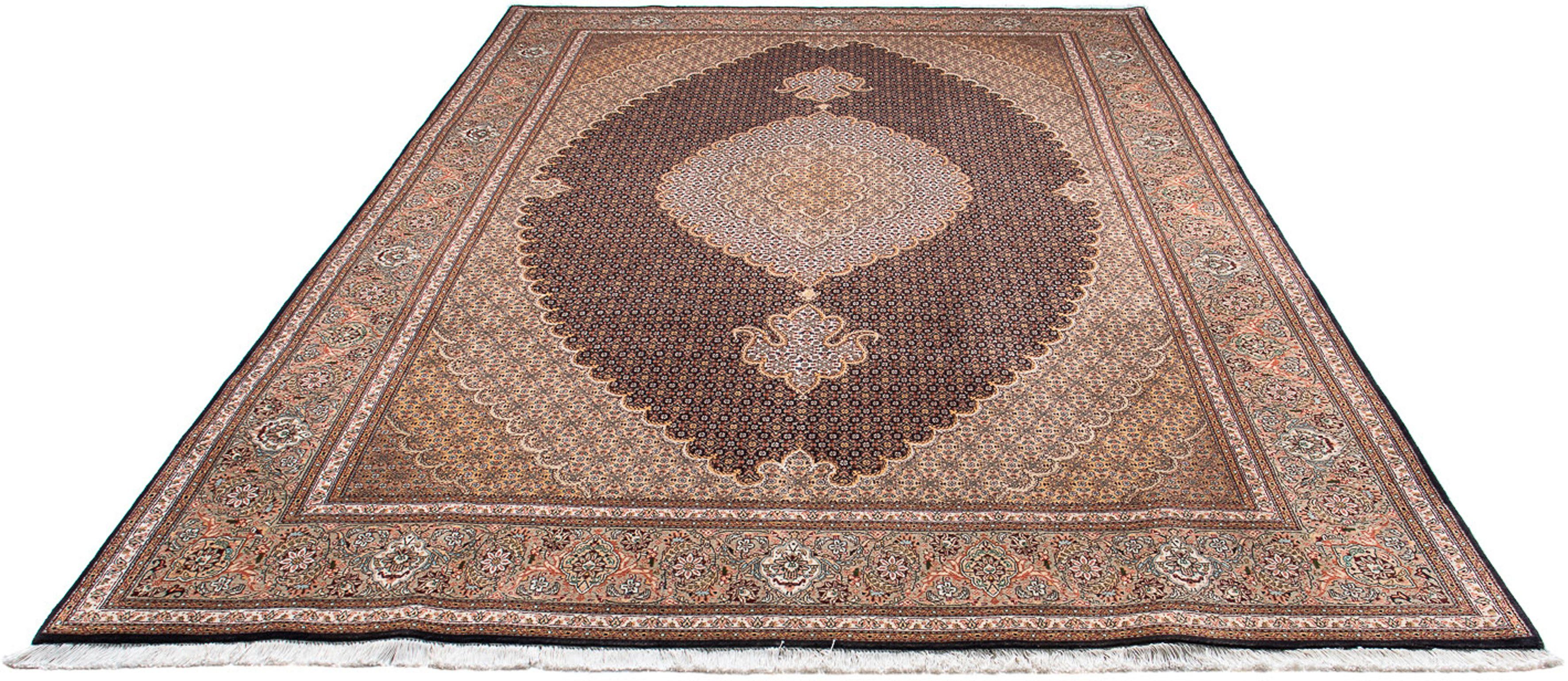 Orientteppich Perser - Täbriz - 304 x 203 cm - braun, morgenland, rechteckig, Höhe: 10 mm, Wohnzimmer, Handgeknüpft, Einzelstück mit Zertifikat
