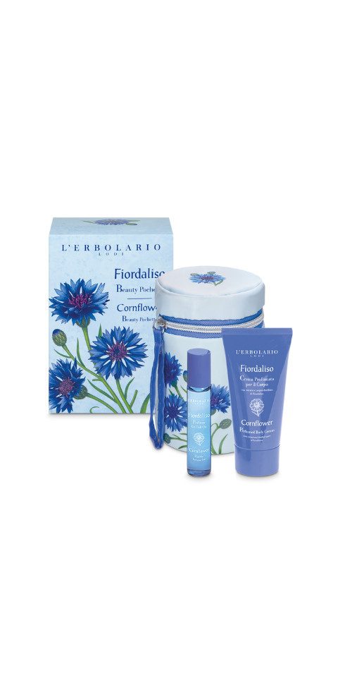 L´ERBOLARIO Körpercreme Beauty Pochette Cornflower 85 ml Set, Cornflower Set bestehend aus Roll-On-Gel und Körpercreme