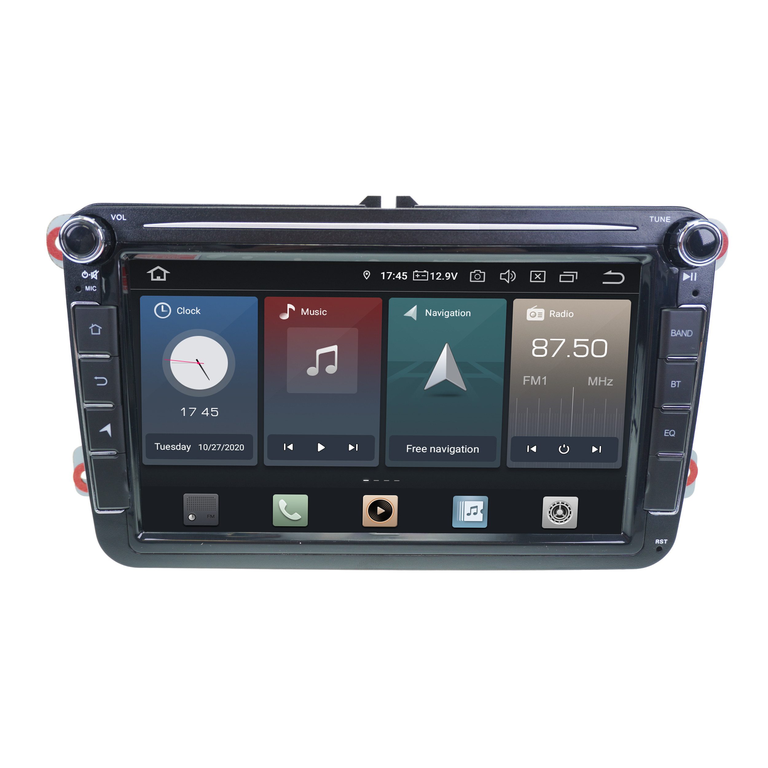 TAFFIO Für Seat Skoda VW Golf 5 Golf 6 8" Touch Android Autoradio CarPlay Einbau-Navigationsgerät