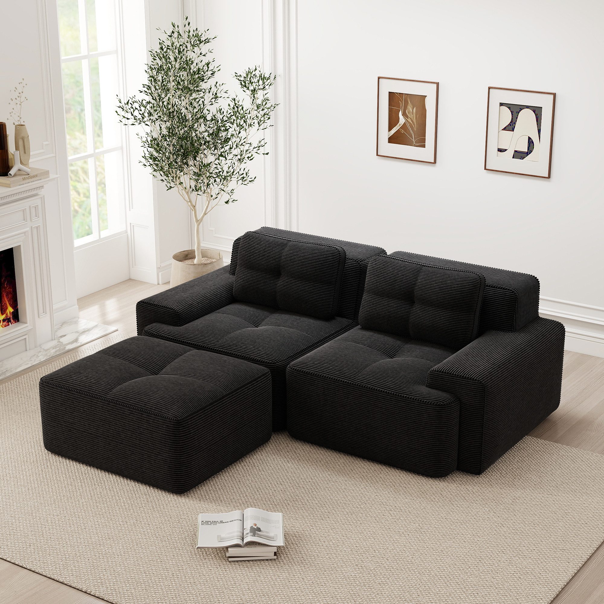 Odikalo Sofa Boneless Modulares Sofa kombinierbar Polstersofa Schlafsofa, B günstig online kaufen