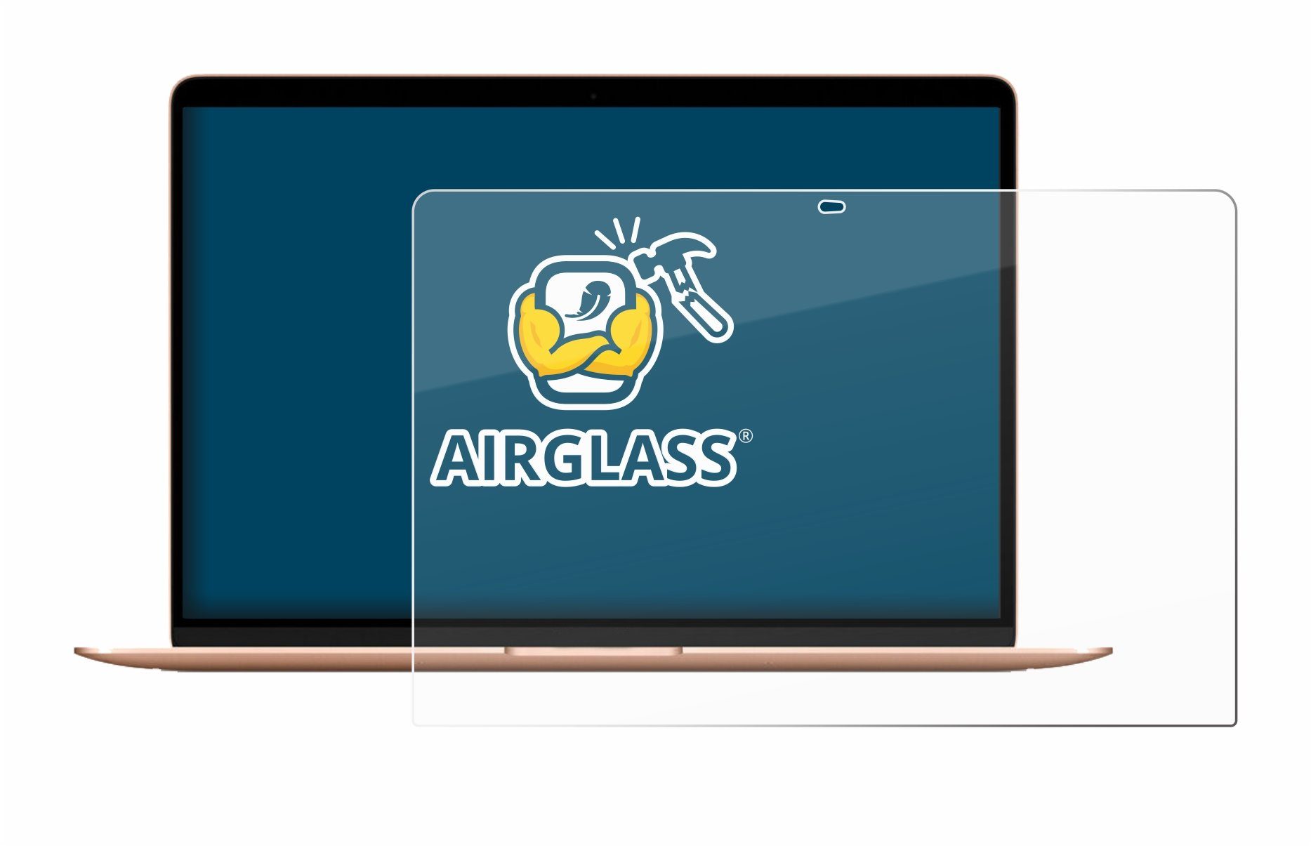 BROTECT flexible Panzerglasfolie für Apple MacBook Air M1 2020,  Displayschutzglas, Schutzglas Glasfolie klar