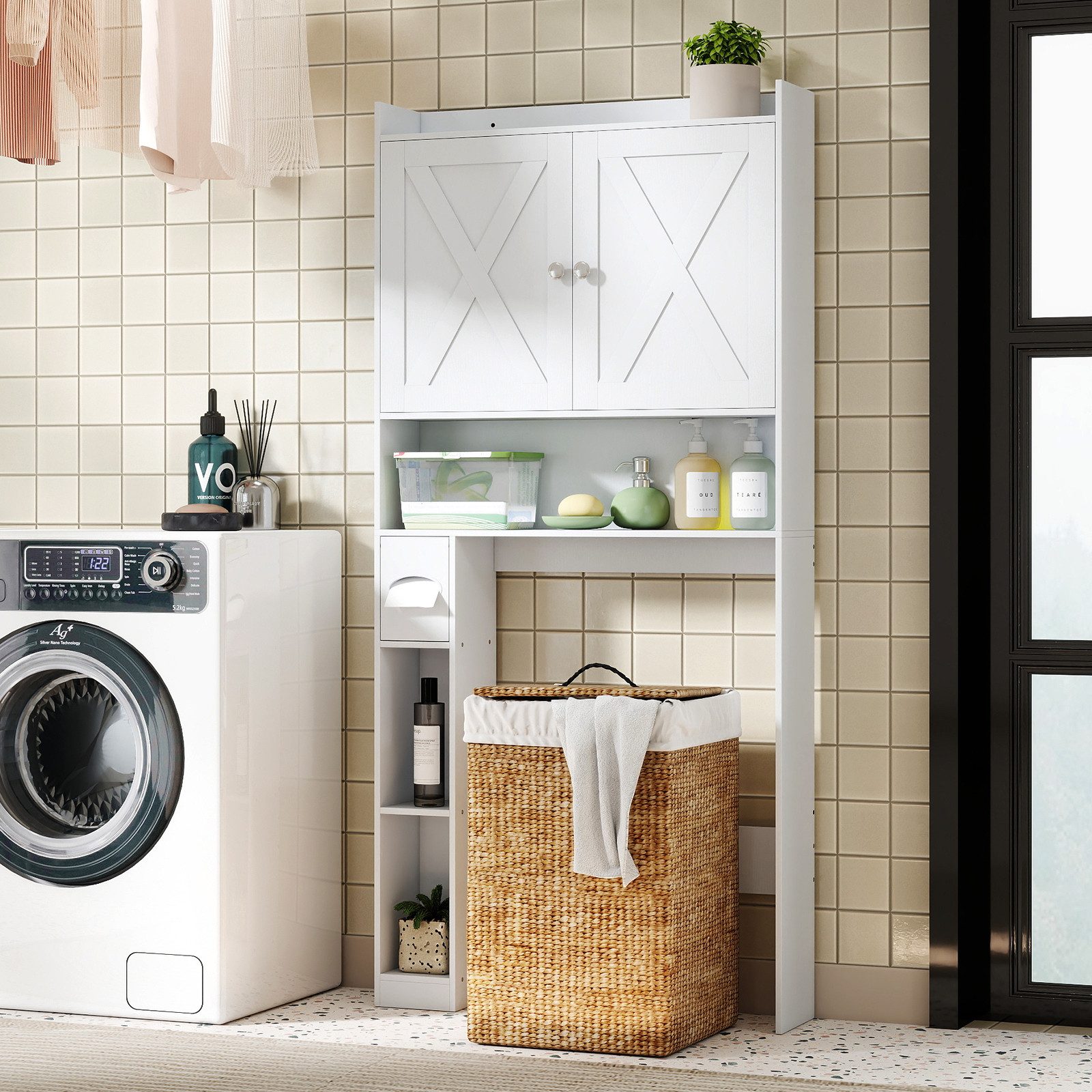 COSTWAY Badregal, Toilettenschrank schmal, platzsparend 172,5cm günstig online kaufen