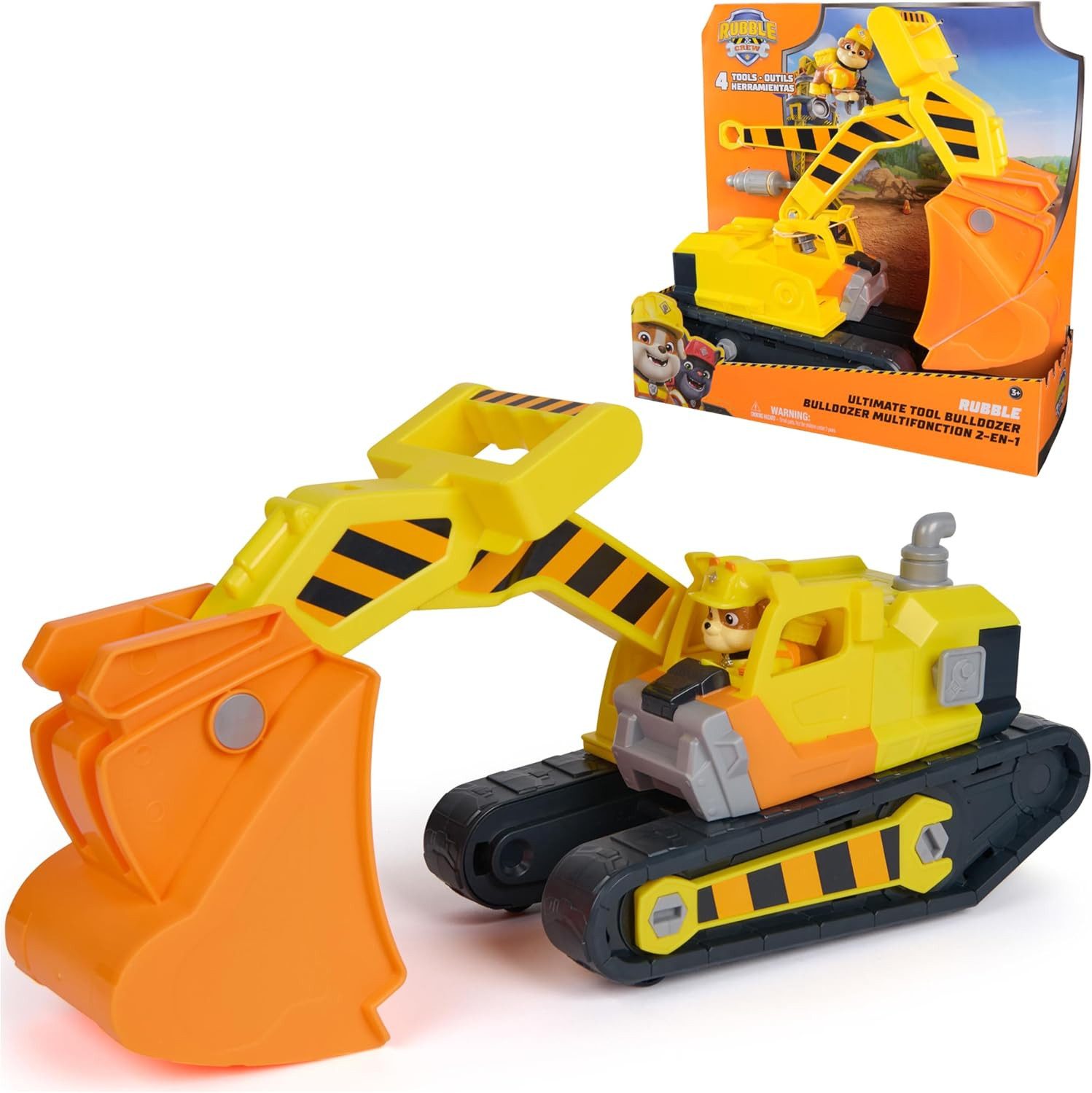 Spin Master Spielzeug-Bagger Rubble & Crew - 2-in-1 Premium-Bagger und Planierraupe